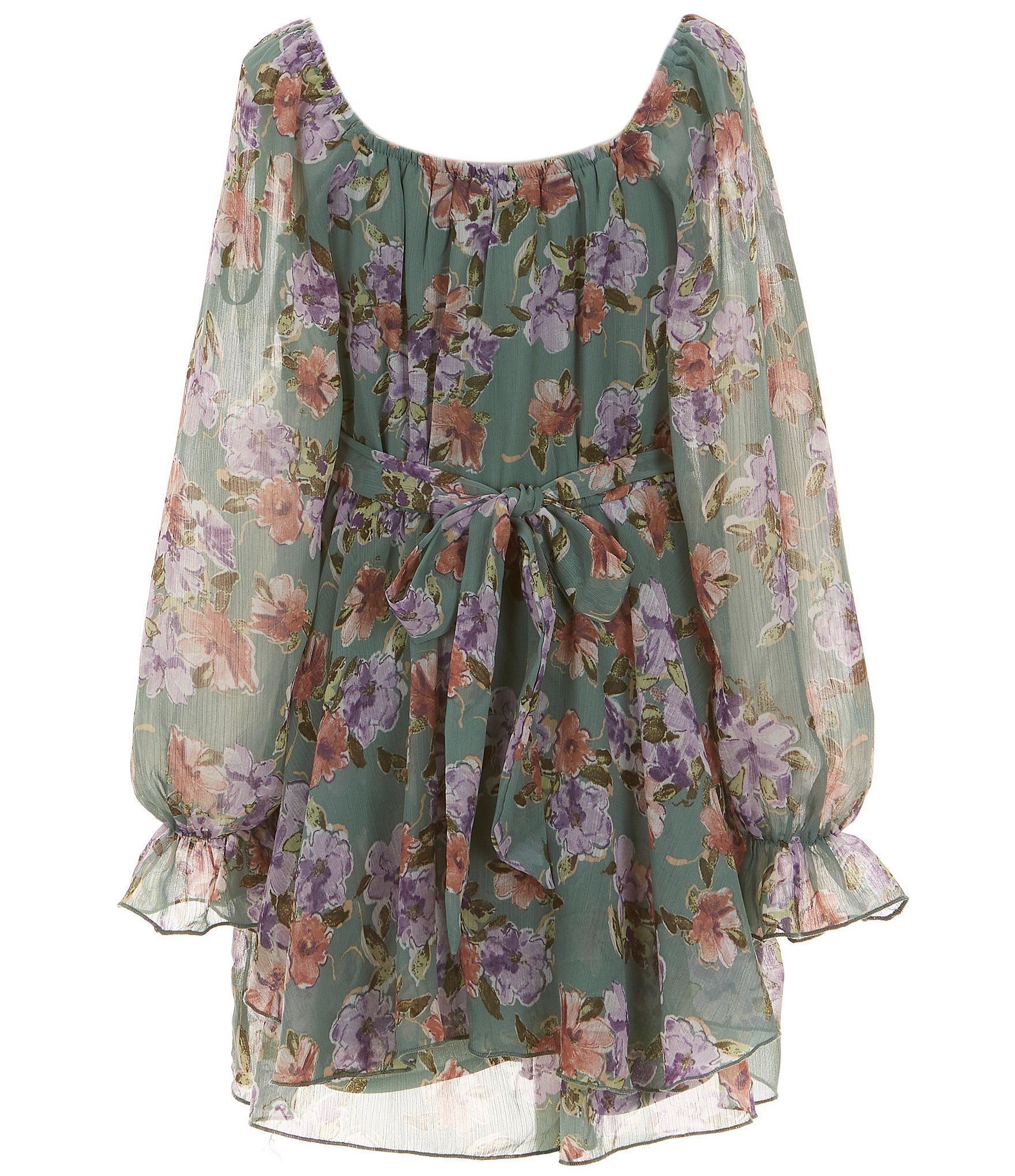 Allison & Kelly Big Girls 7-16 Long-Sleeve Floral Chiffon Romper