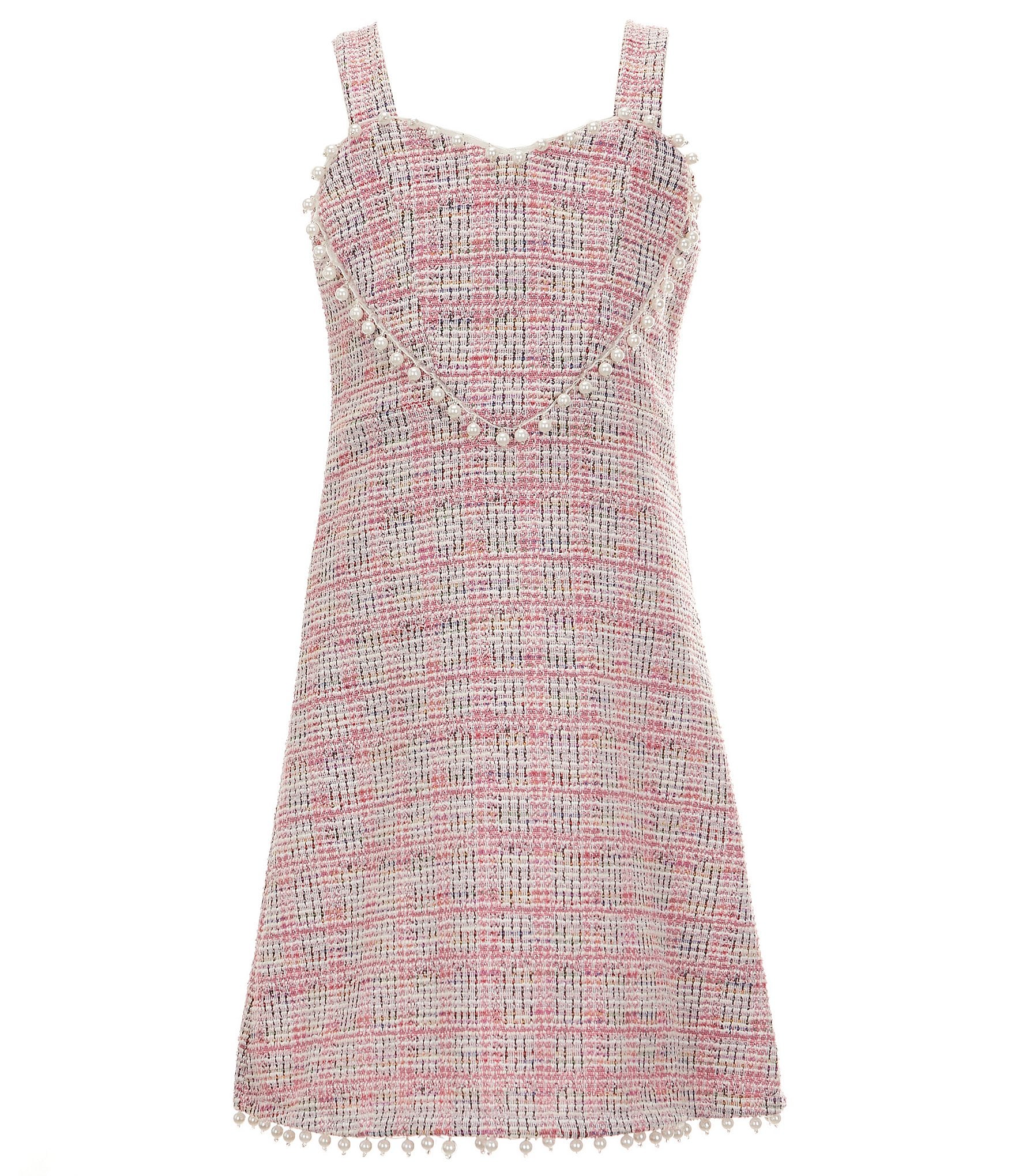 Allison & Kelly Big Girls 7-16 Sleeveless Faux-Pearl-Heart-Embellished Boucle Shift Dress