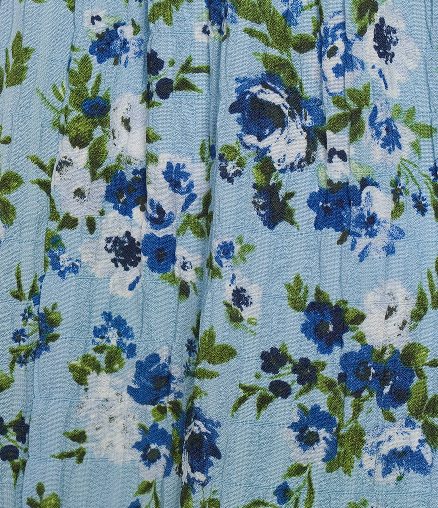Allison & Kelly Floral Print V-Neck Flutter Sleeve Smocked Bodice Empire Waist Babydoll Dress