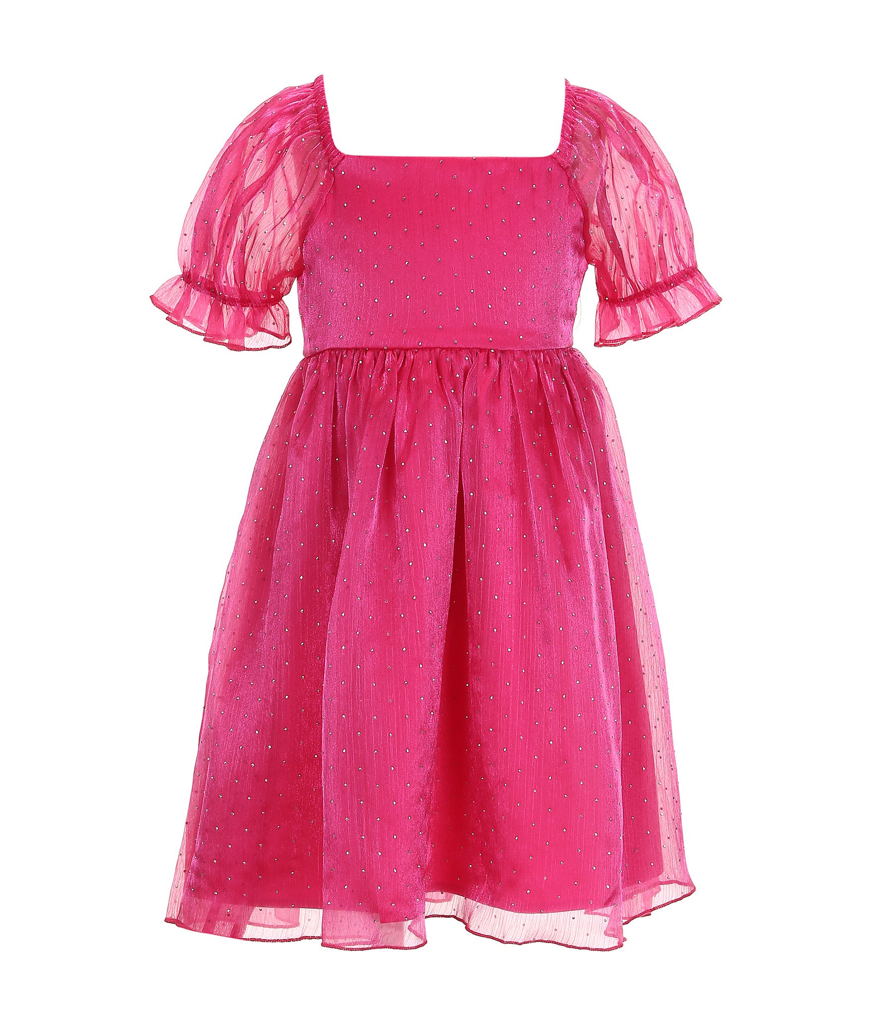 Allison & Kelly Little Girls 4-6X Puffed Sleeve Rhinestone-Embellished Fit & Flare Dress