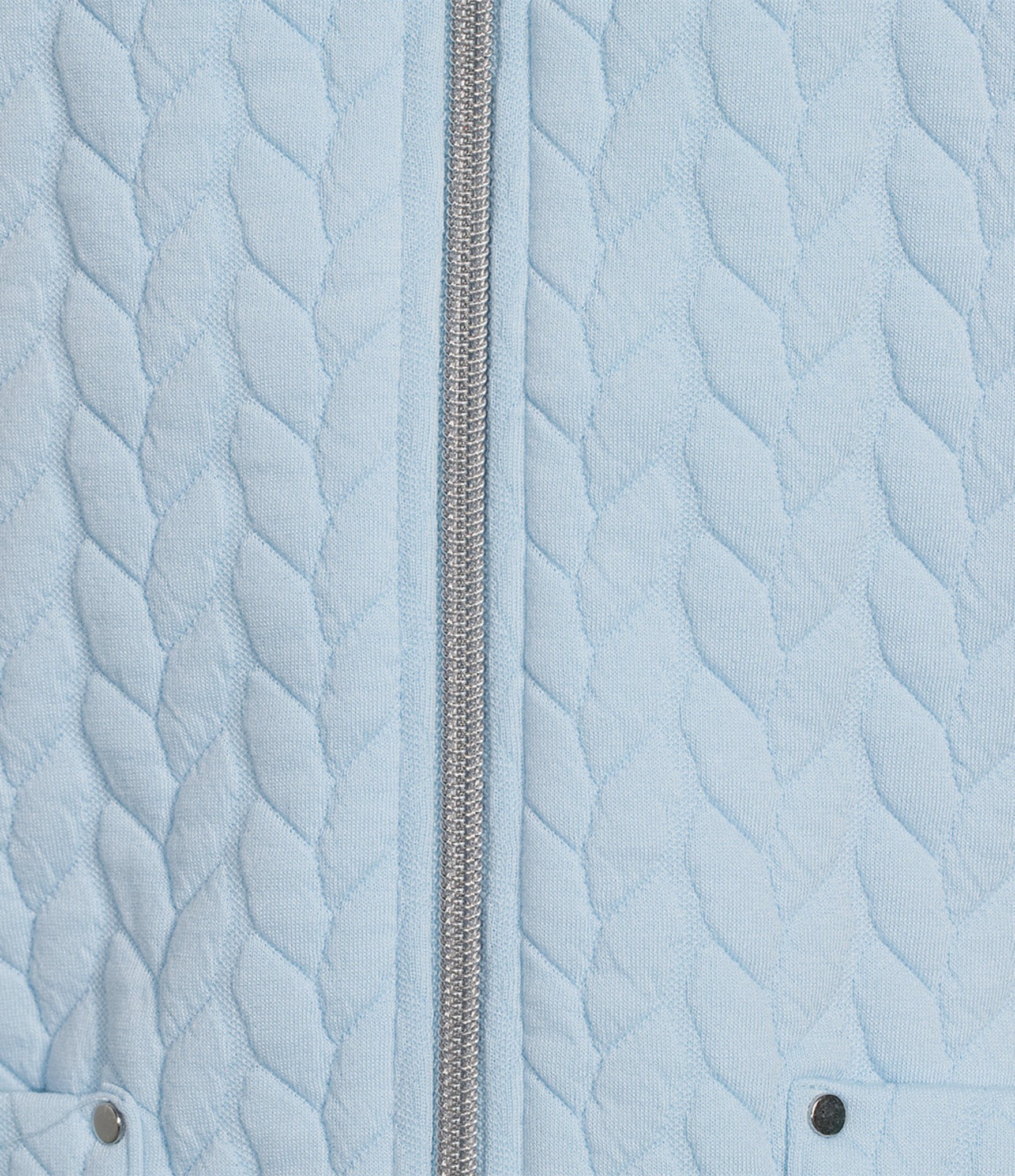 Allison Daley Cool Blue Sleeveless Two Way Zip Up Knit Quilt Vest