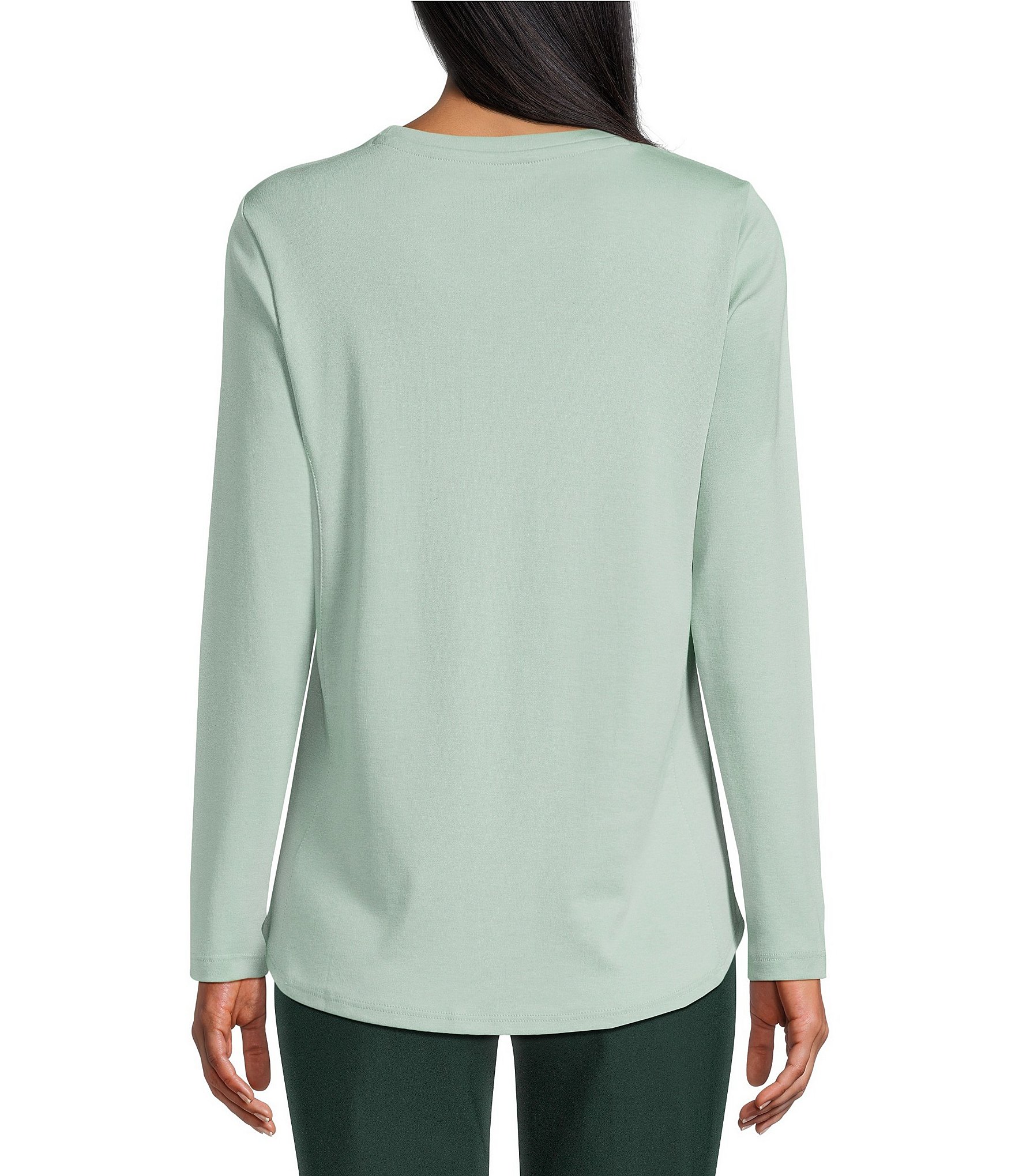 Allison Daley Long Sleeve Crew Neck Knit Top