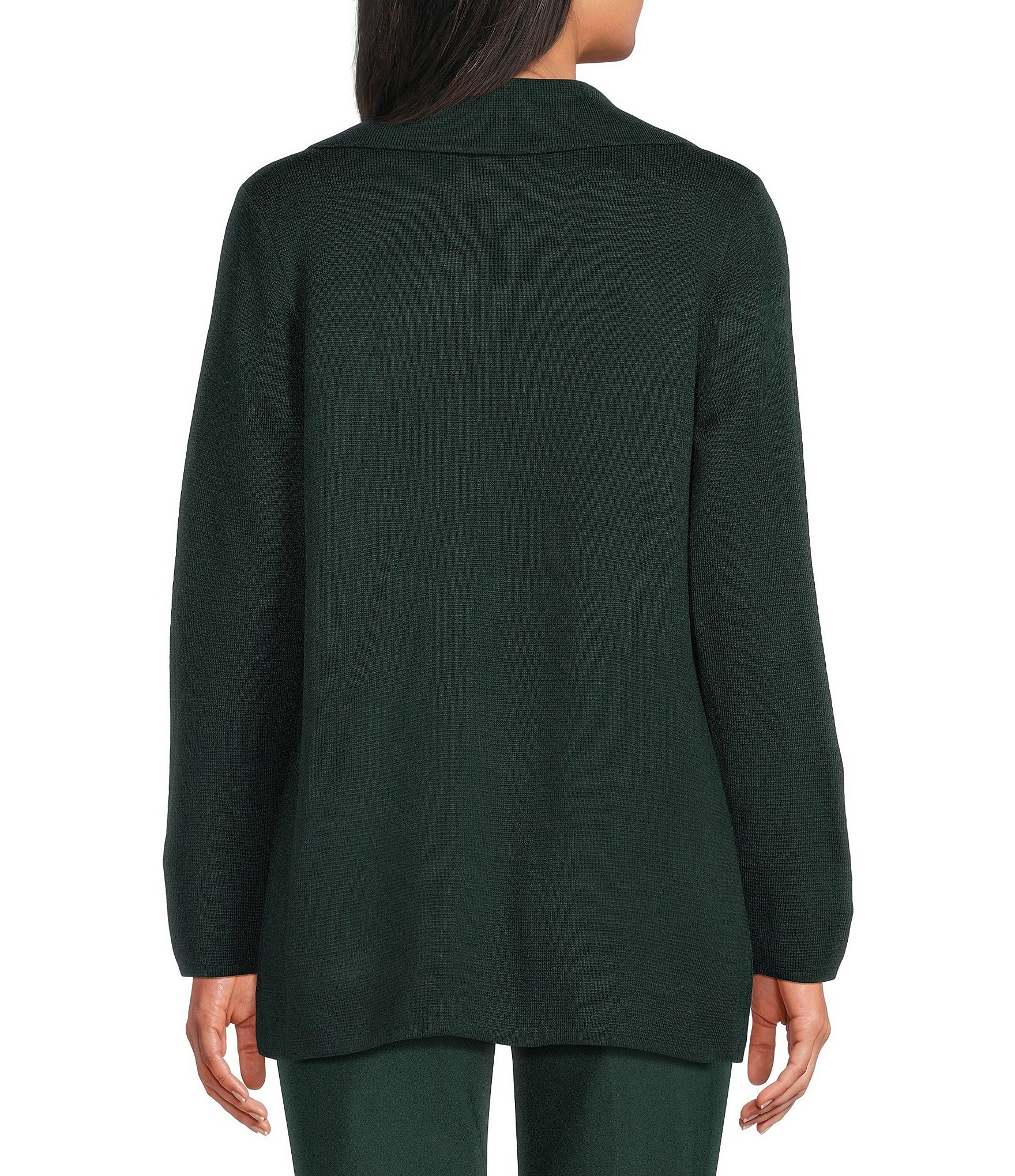Allison Daley Long Sleeve Open Front Notch Lepel Blazer Cardigan