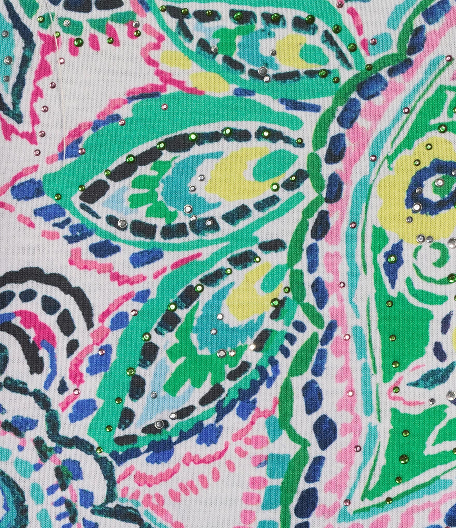 Allison Daley Painterly Paisley Print 3/4 Sleeve Crew Neck Knit Top