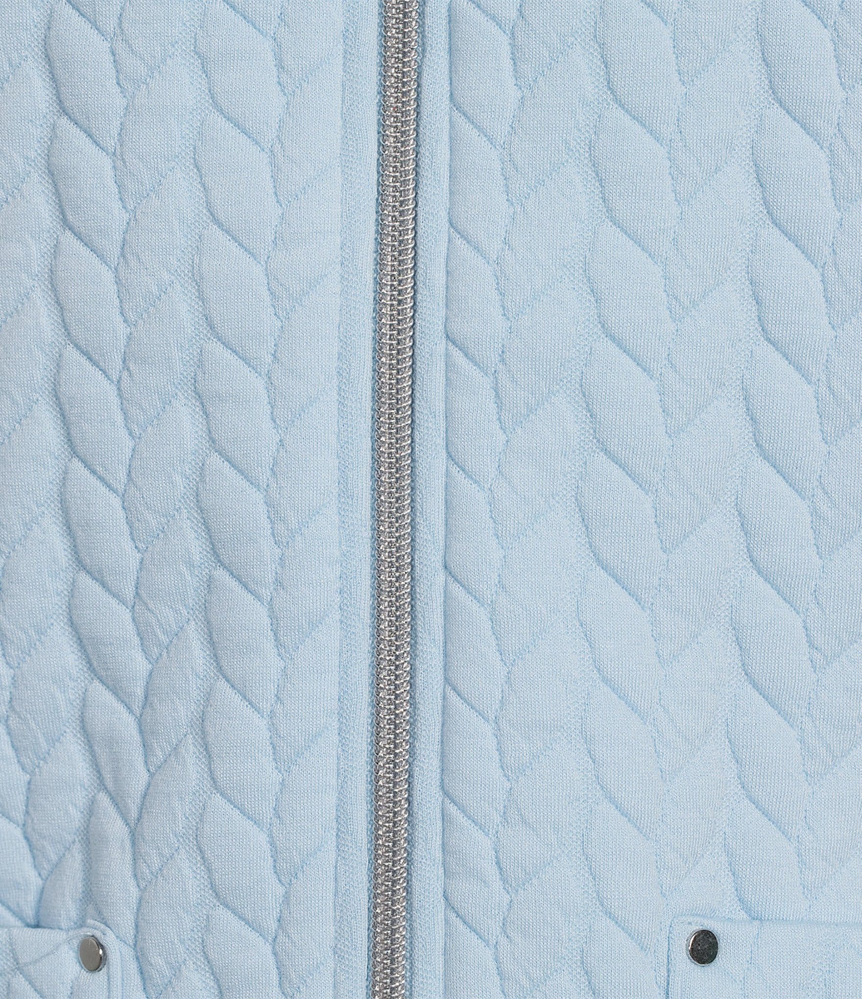 Allison Daley Petite Cool Blue Sleeveless Two Way Zip Up Knit Quilt Vest