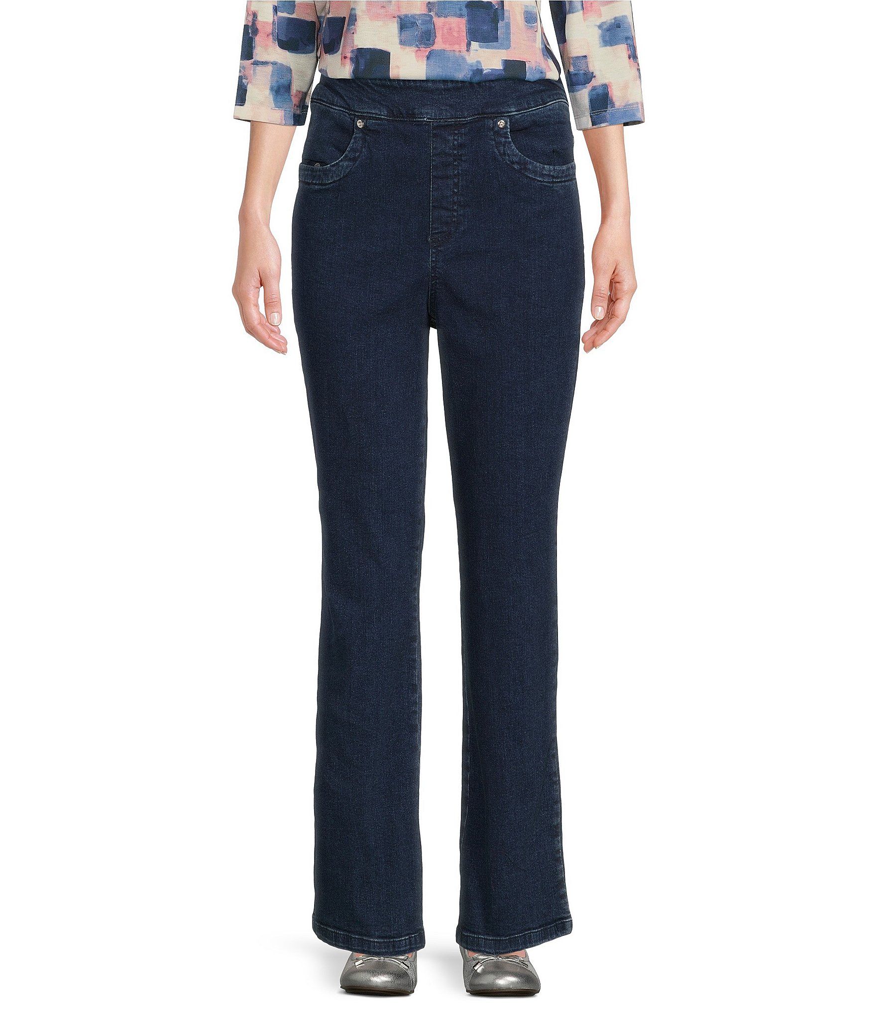 Allison Daley Petite Size Bootcut Stretch Denim Pull-On Jeans | Dillard's