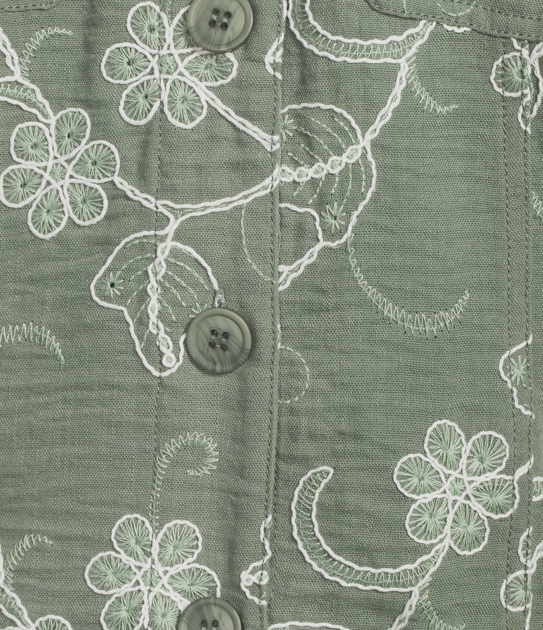 Allison Daley Petite Size Long Sleeve Button Front Point Collar Embroidered Jacket