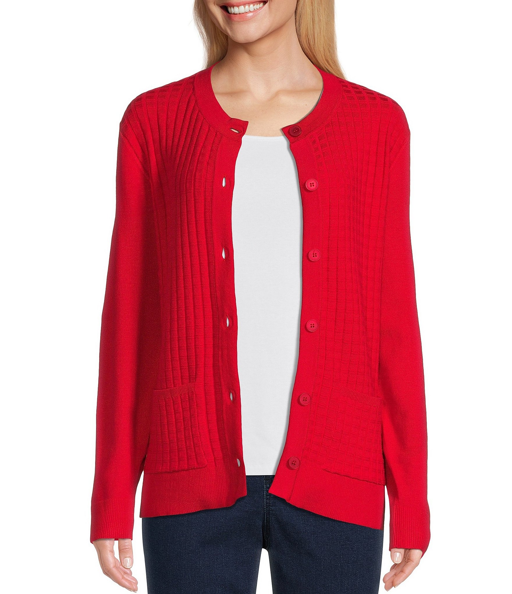 Red Petite Sweaters, Shrugs & Cardigans | Dillard's