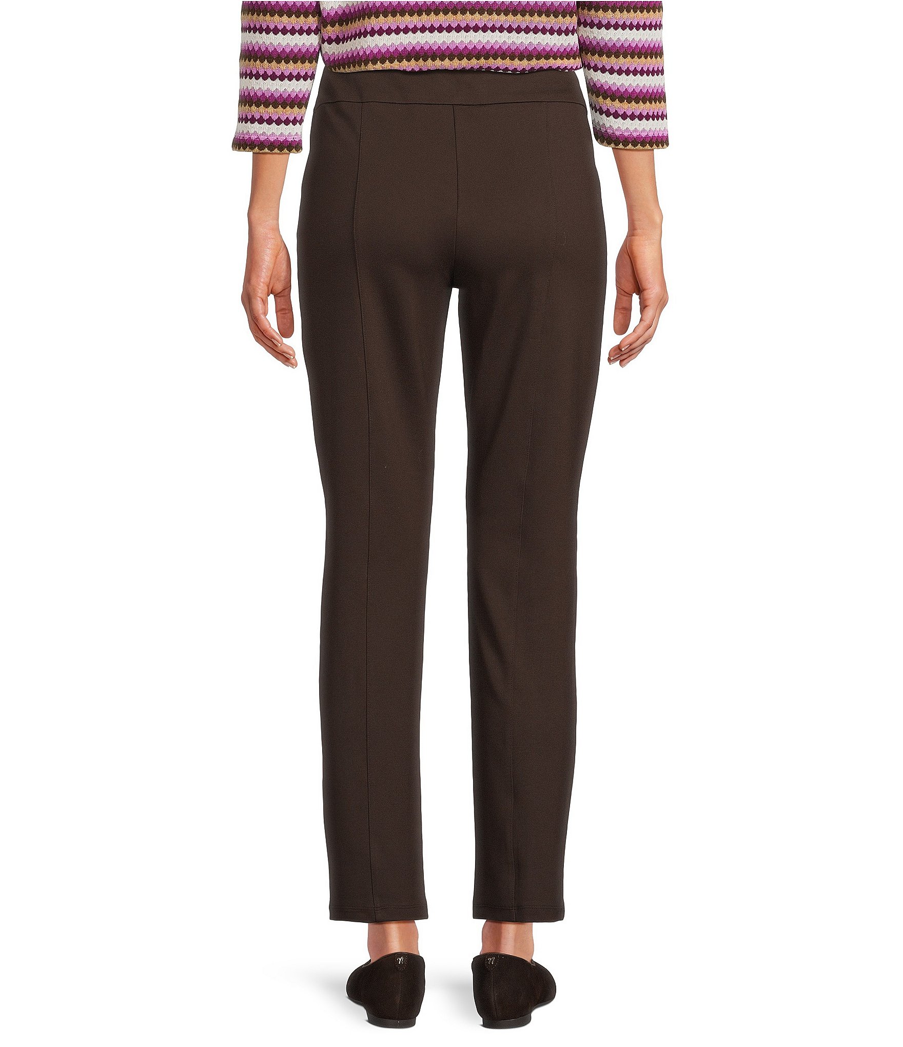 Allison Daley Petite Size Straight Leg Pull-On Ponte Pants