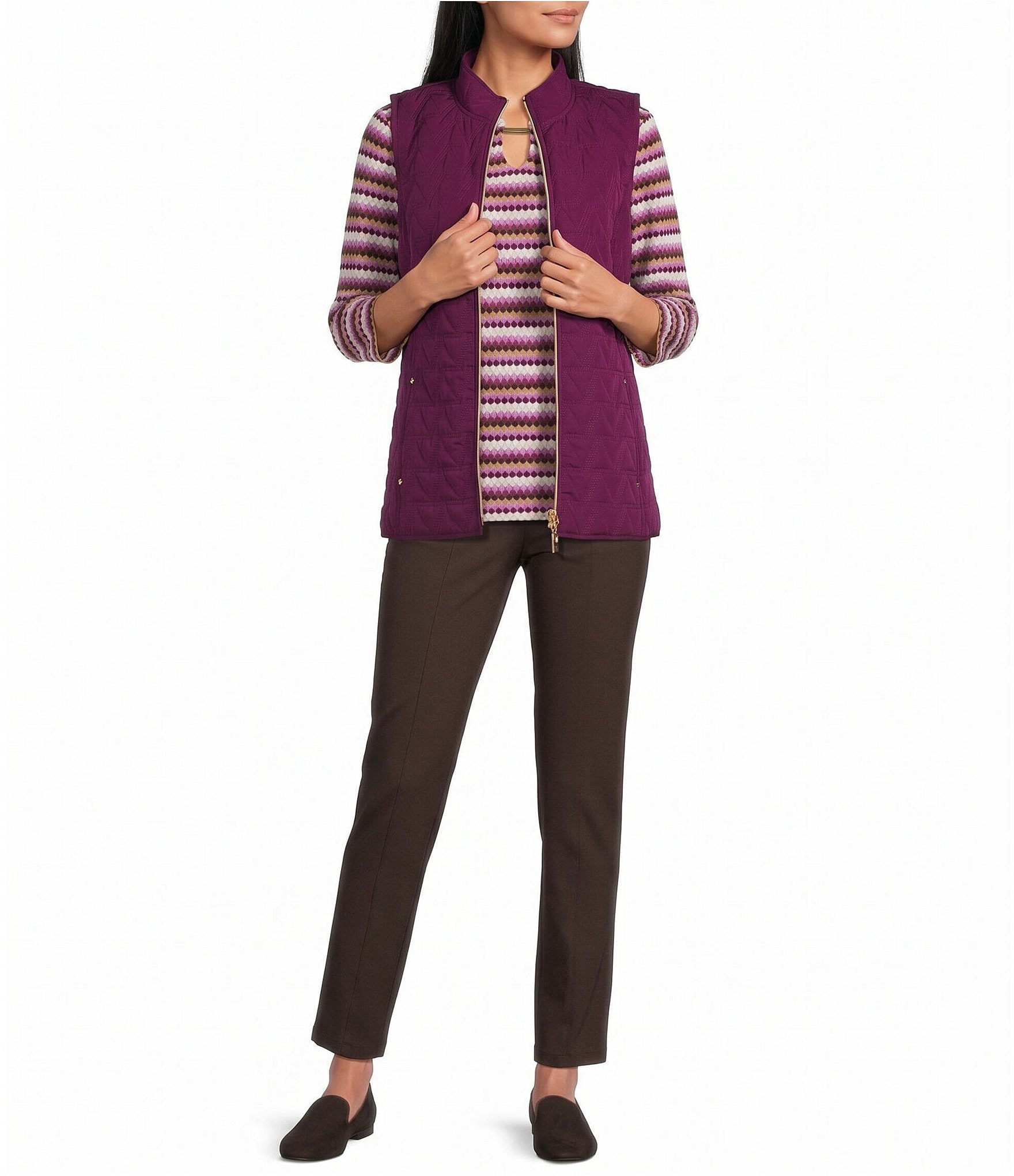 Allison Daley Petite Size Straight Leg Pull-On Ponte Pants