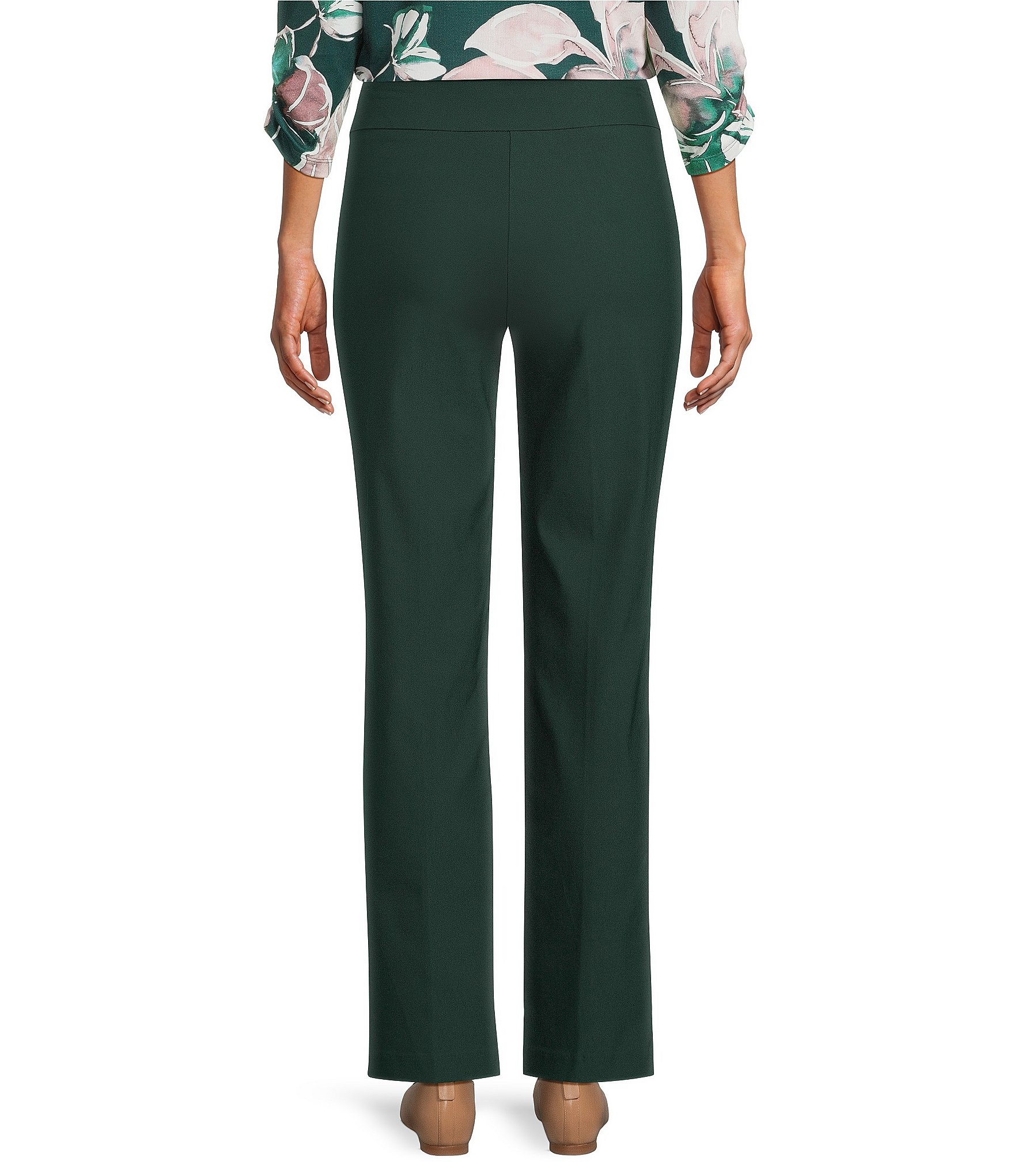 Allison Daley Petite Size Straight Leg Pull-On Ponte Pants