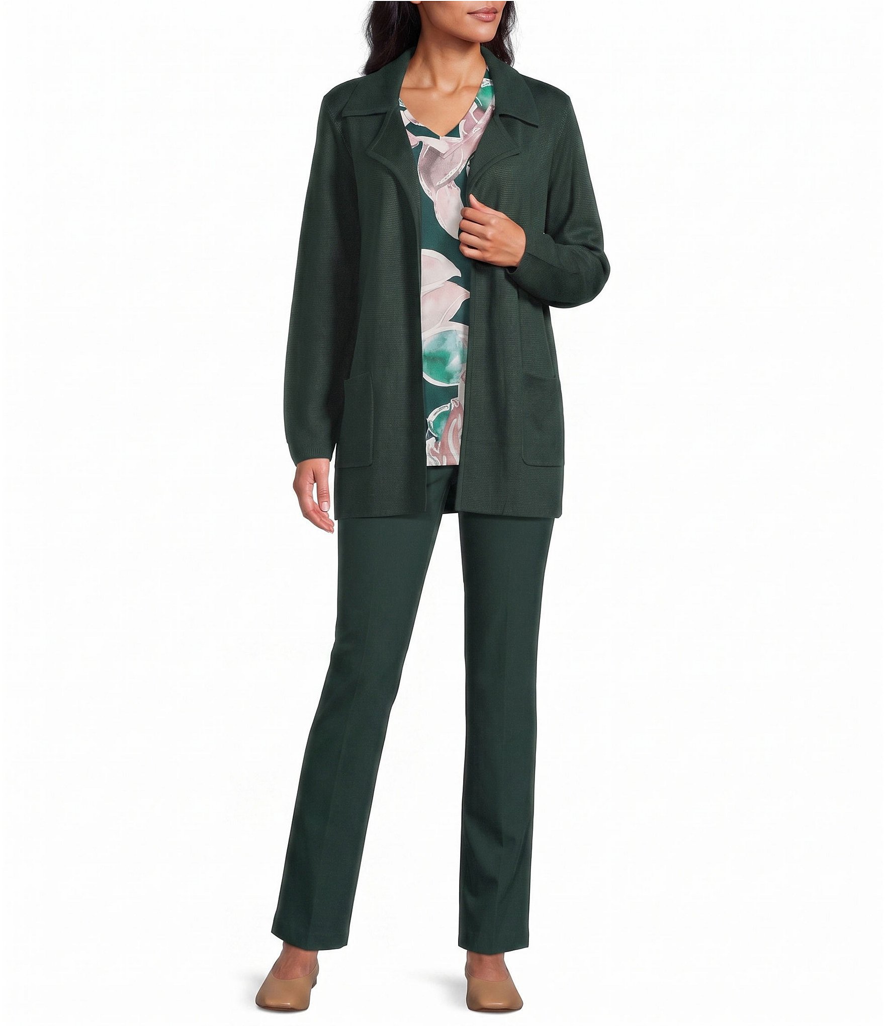 Allison Daley Petite Size Straight Leg Pull-On Ponte Pants