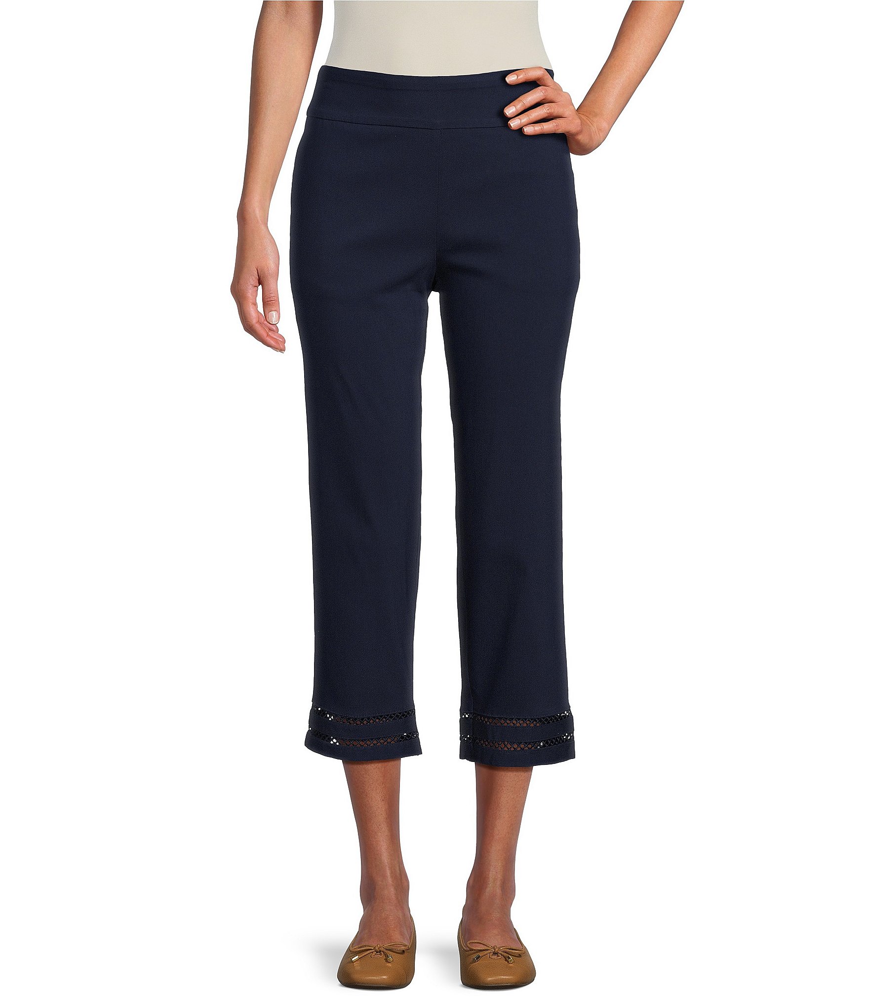 womens navy blue pants: Women's Petite Clothing