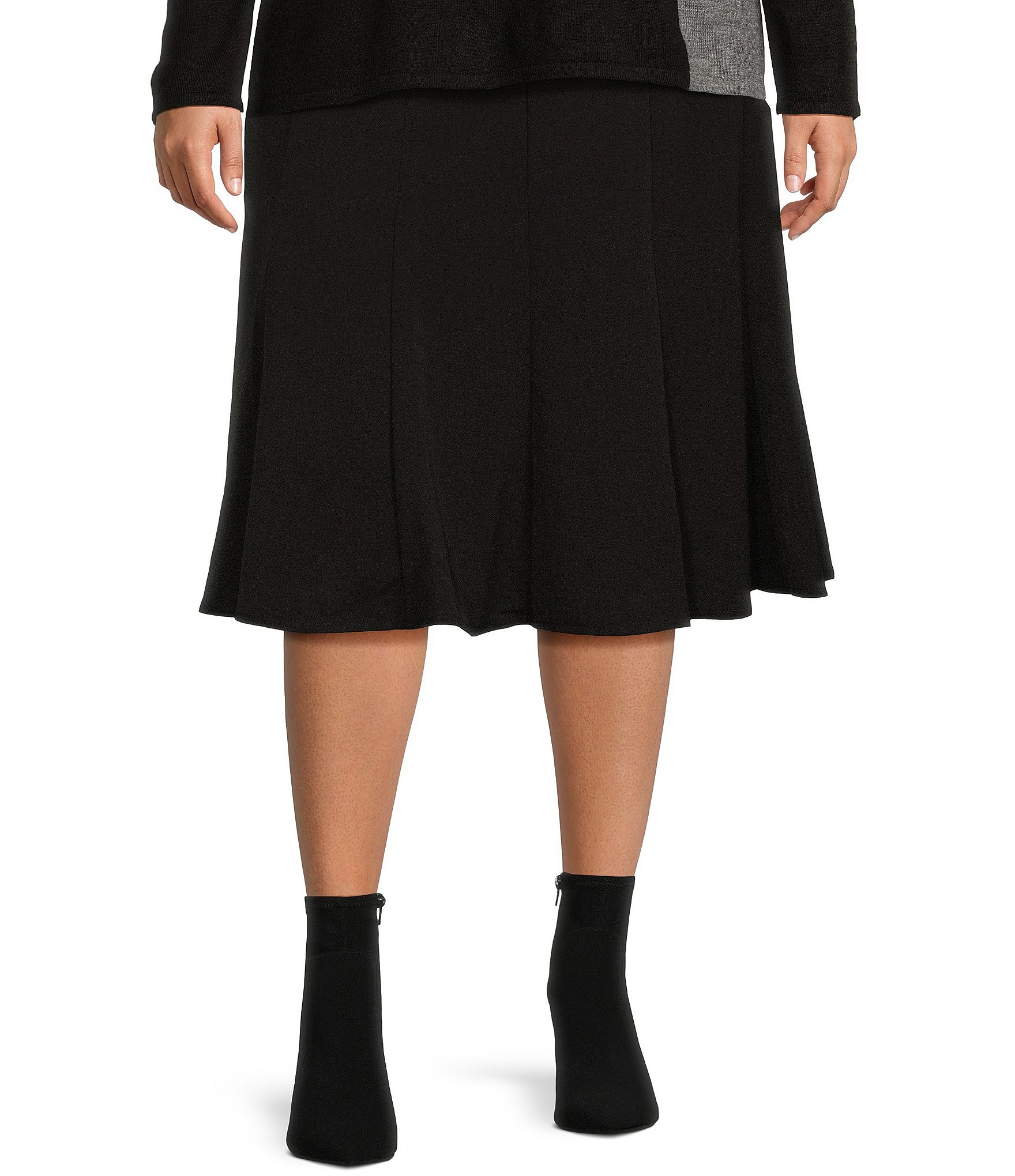 Allison Daley Plus Size City Stretch Gored Panel Skirt | Dillard's
