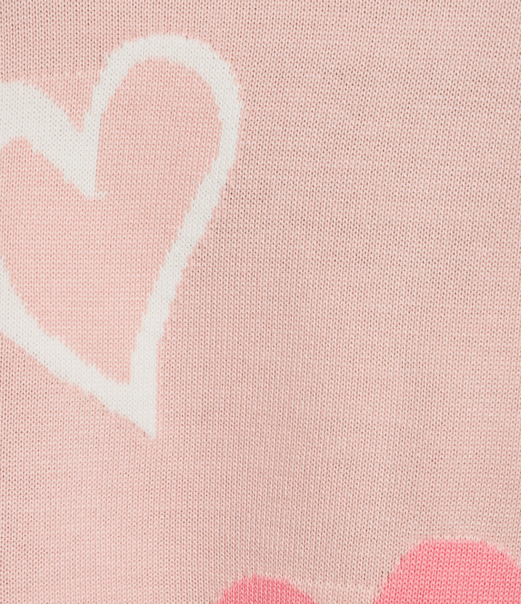 Allison Daley Plus Size Floating Hearts 3/4 Sleeve Crew Neck Curve Hem Sweater