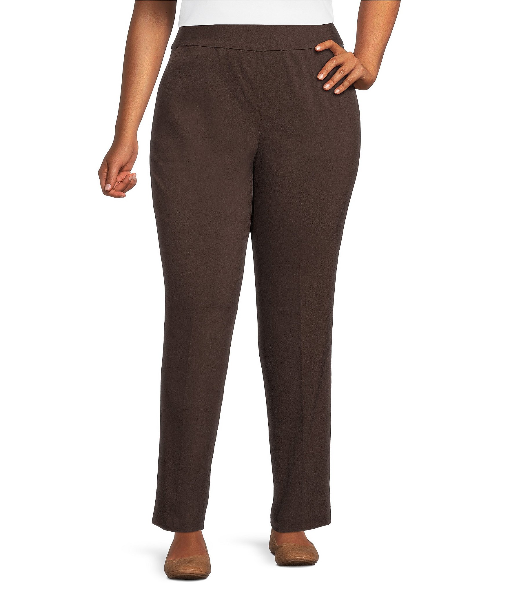 womens pull on shorts: Plus-Size Pants