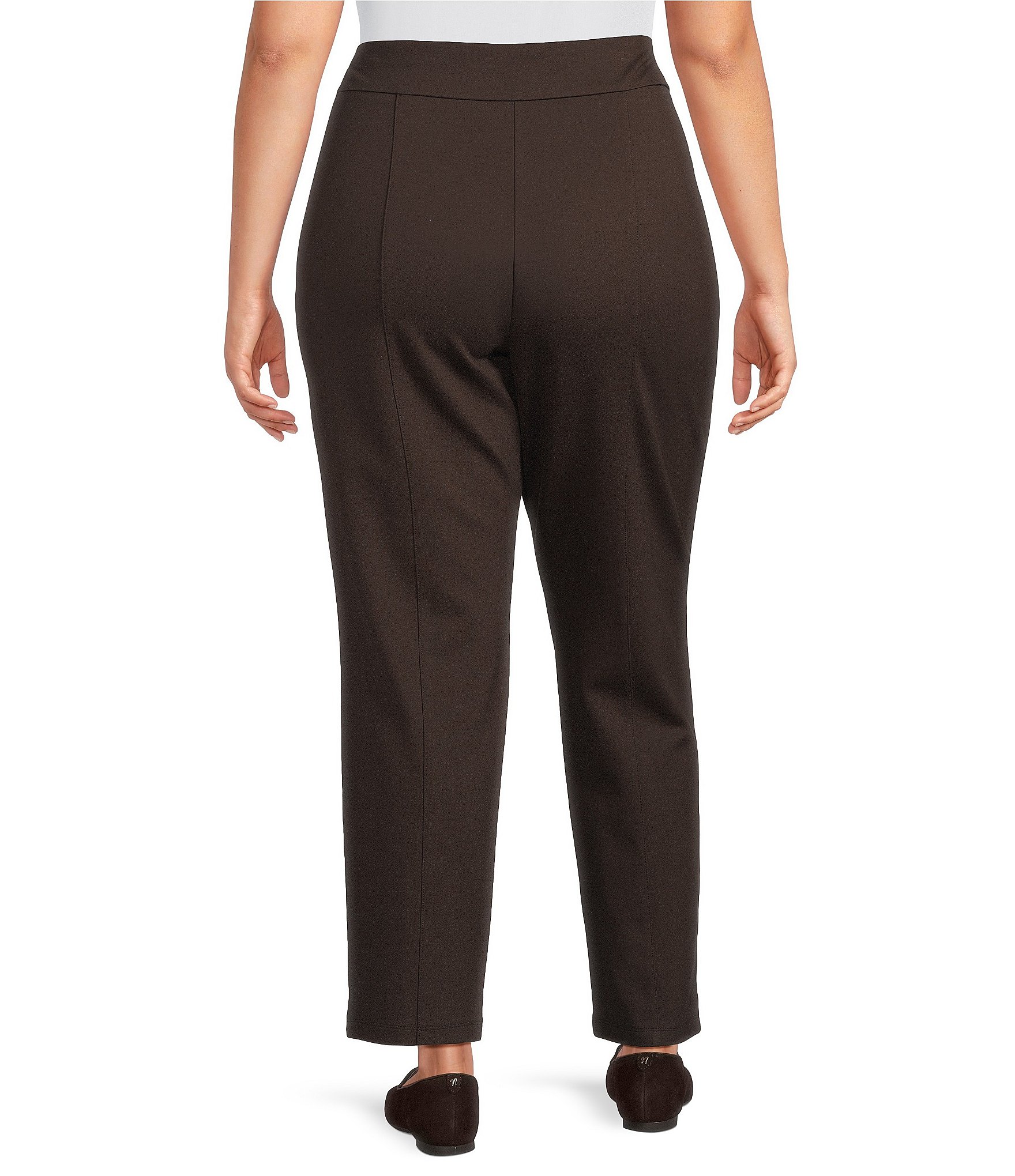 Allison Daley Plus Size Straight Leg Pull-On Ponte Pants