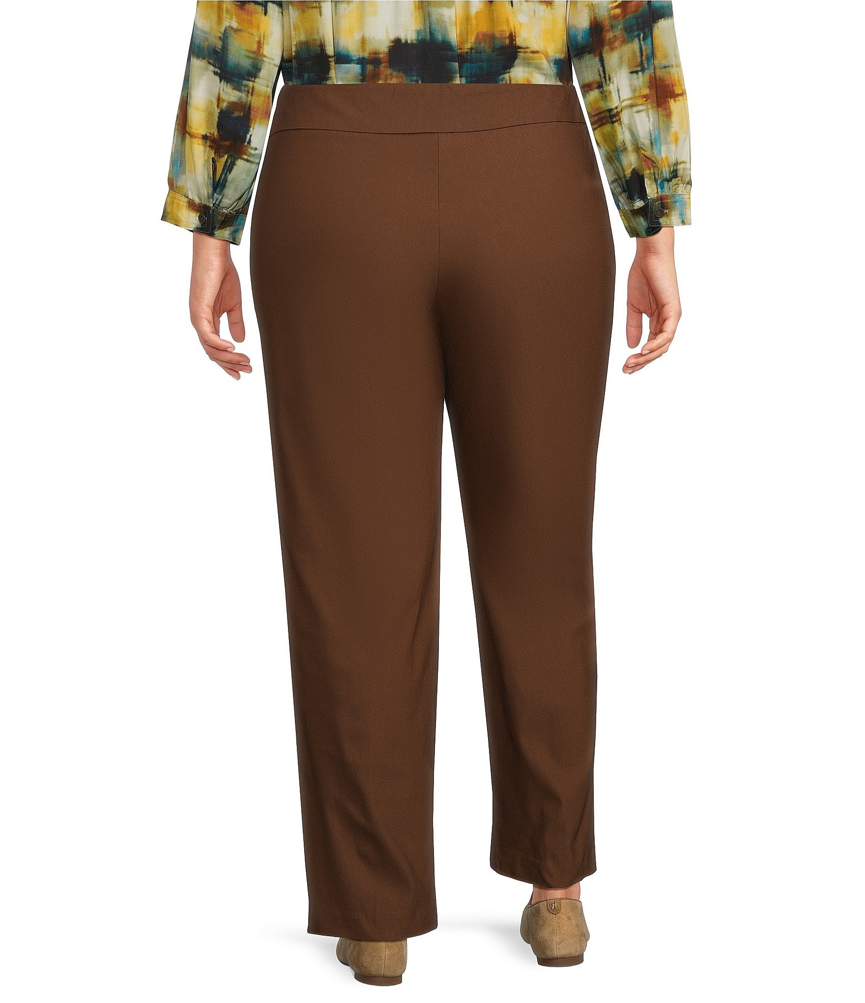 Allison Daley Plus Size Stretch Pull-On Straight Leg Pants