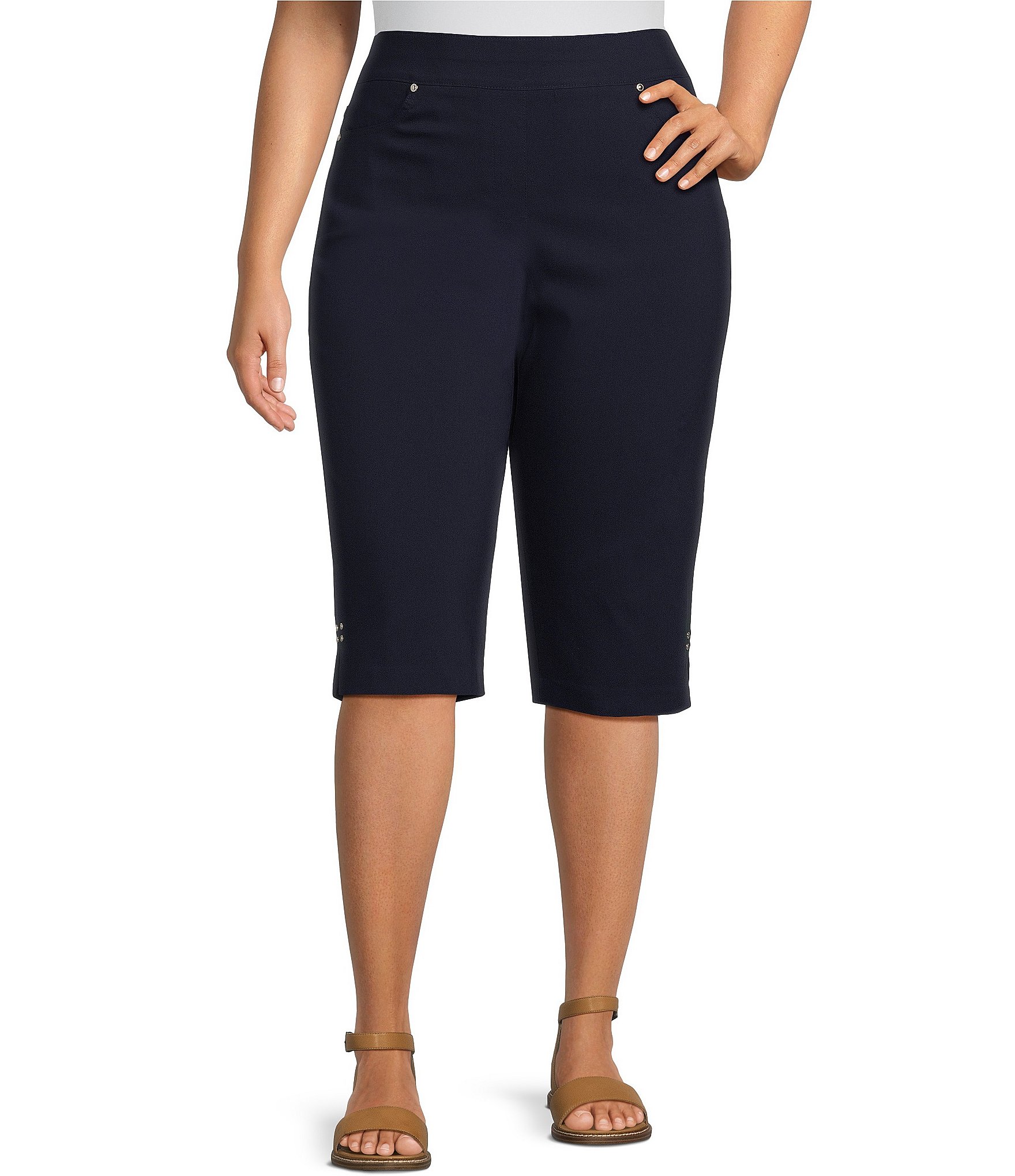Allison Daley Plus Size Stretch Pull-On Straight Leg Pants