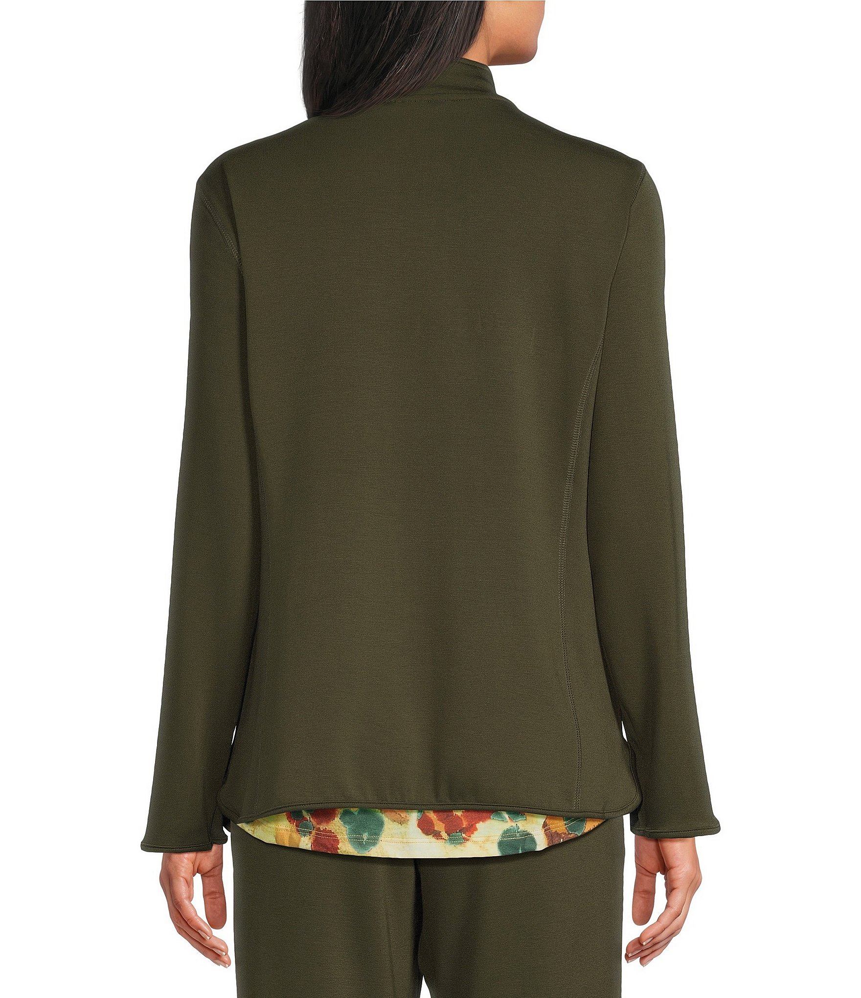 Allison Daley Scuba Knit Long Sleeve Zip Front Jacket