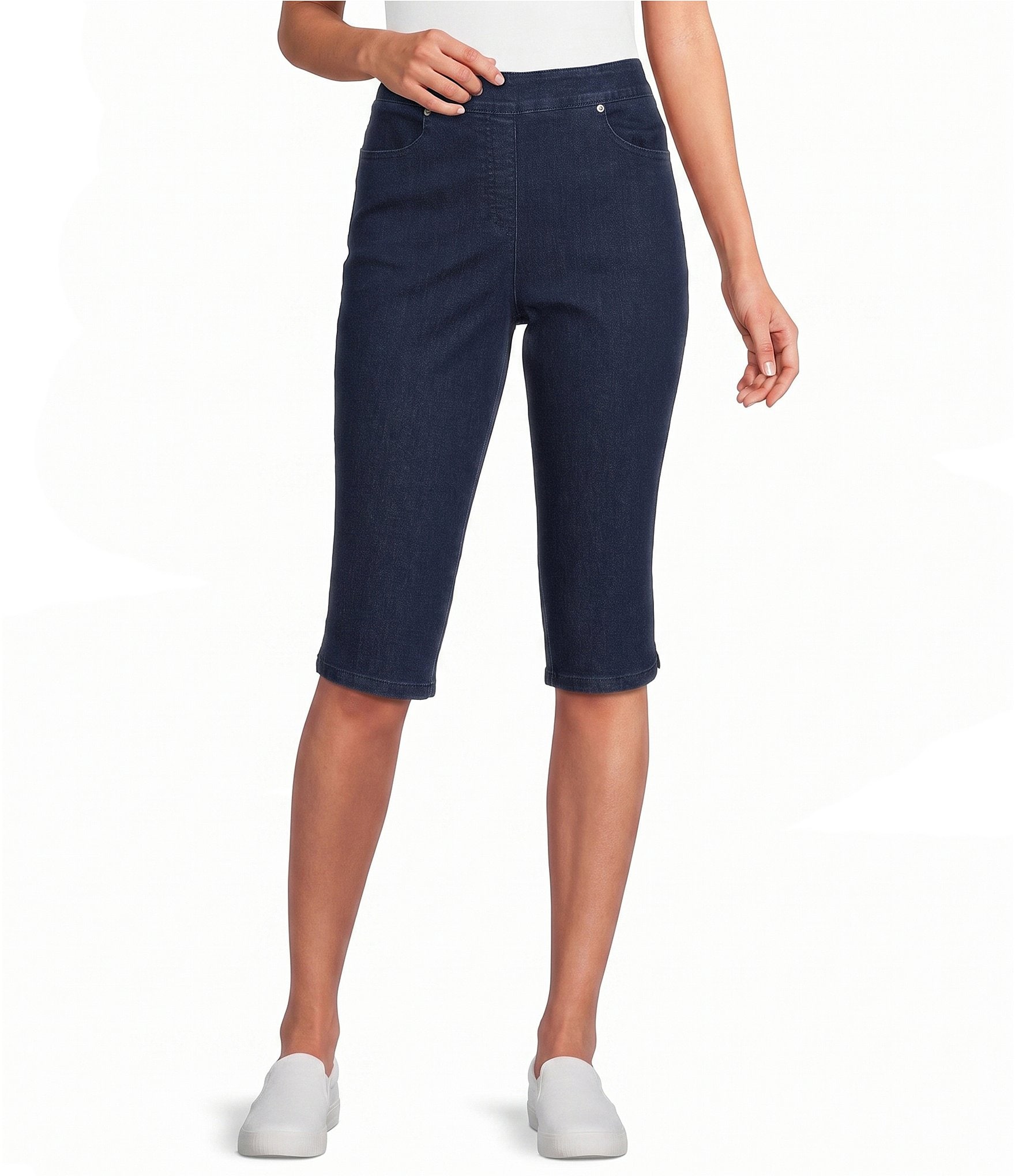 Allison Daley Stretch Denim Pull-On Skimmer Pants