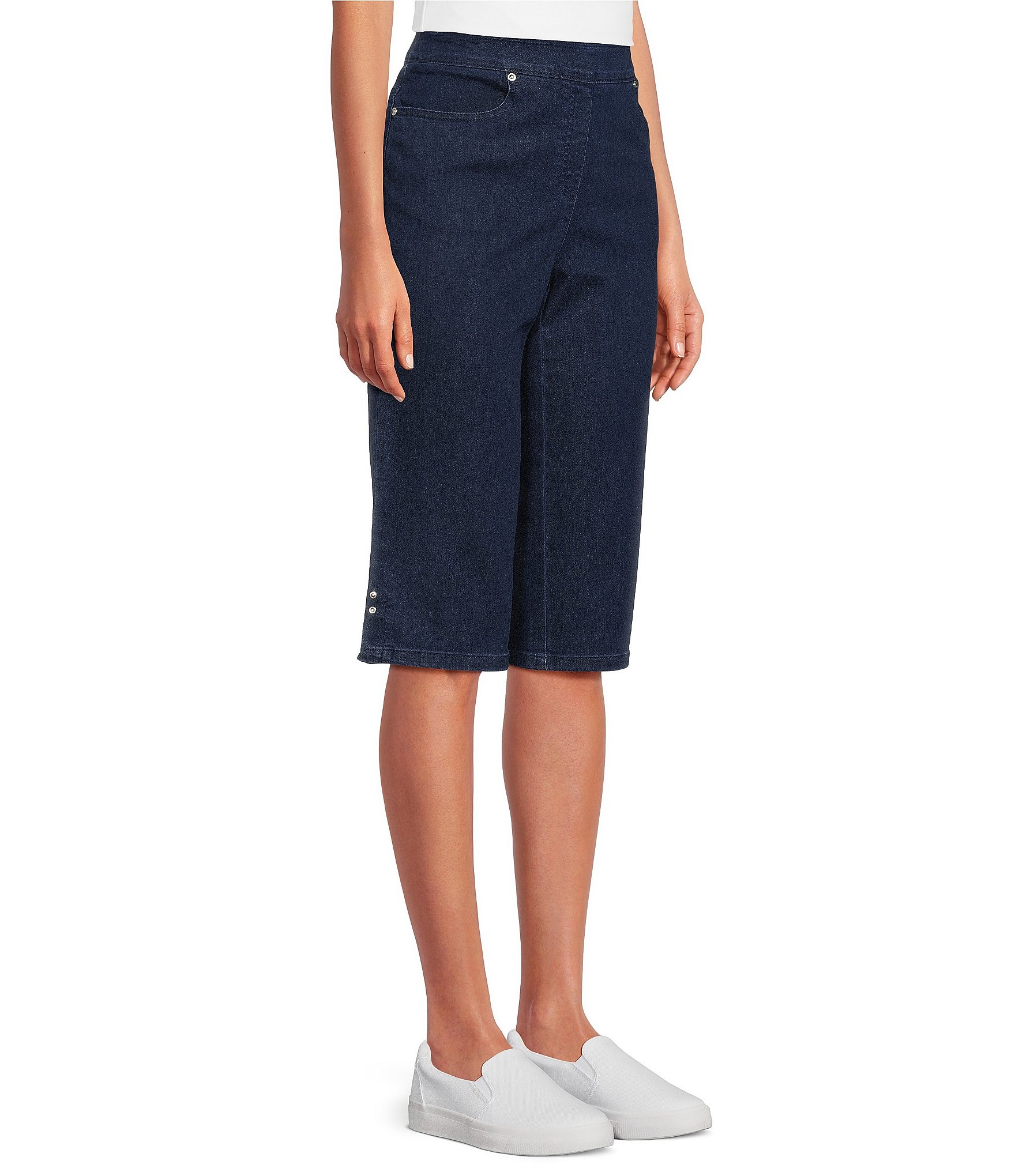 Allison Daley Stretch Denim Pull-On Skimmer Pants