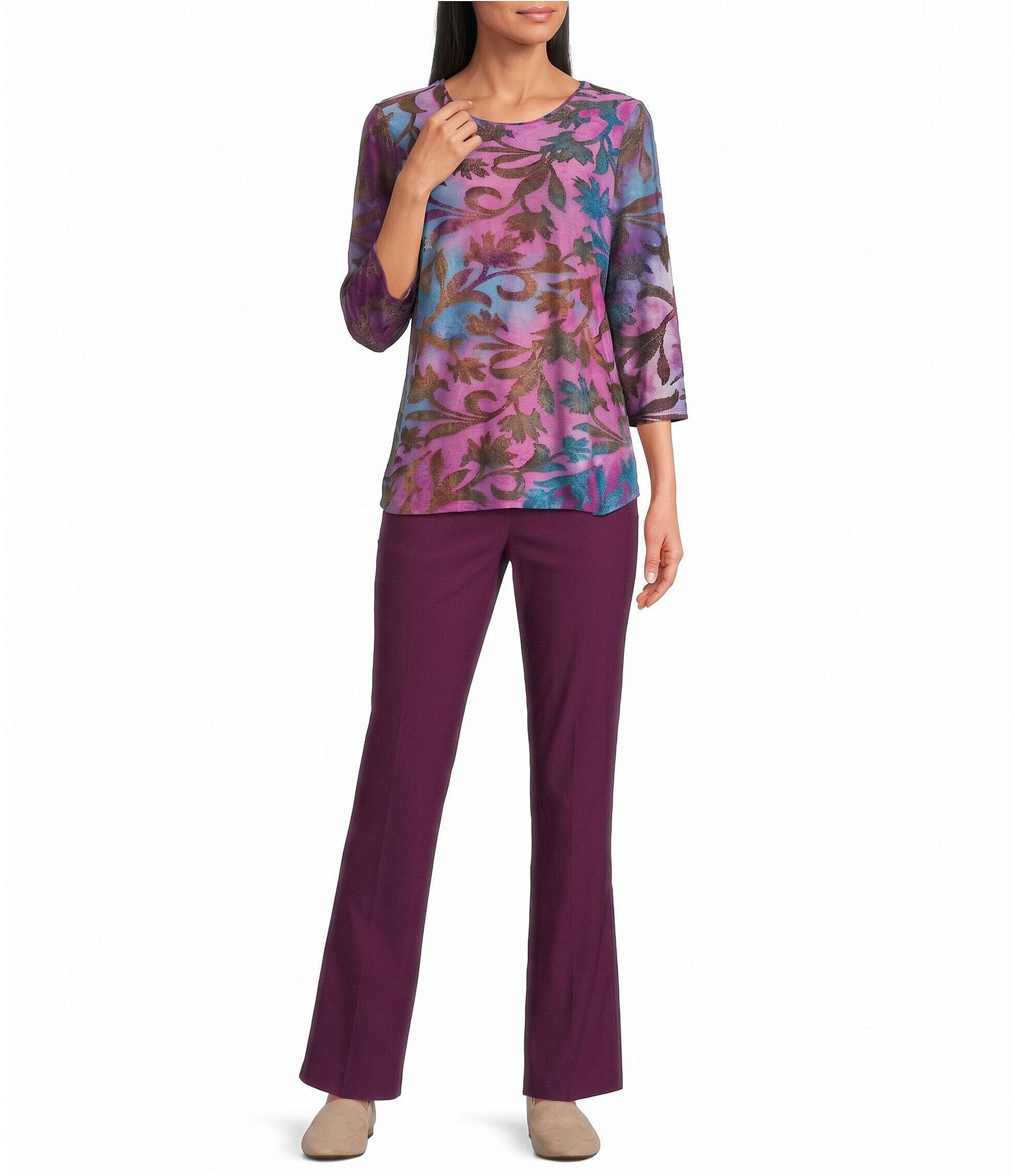 Allison Daley Stretch Pull-On Straight Leg Pants