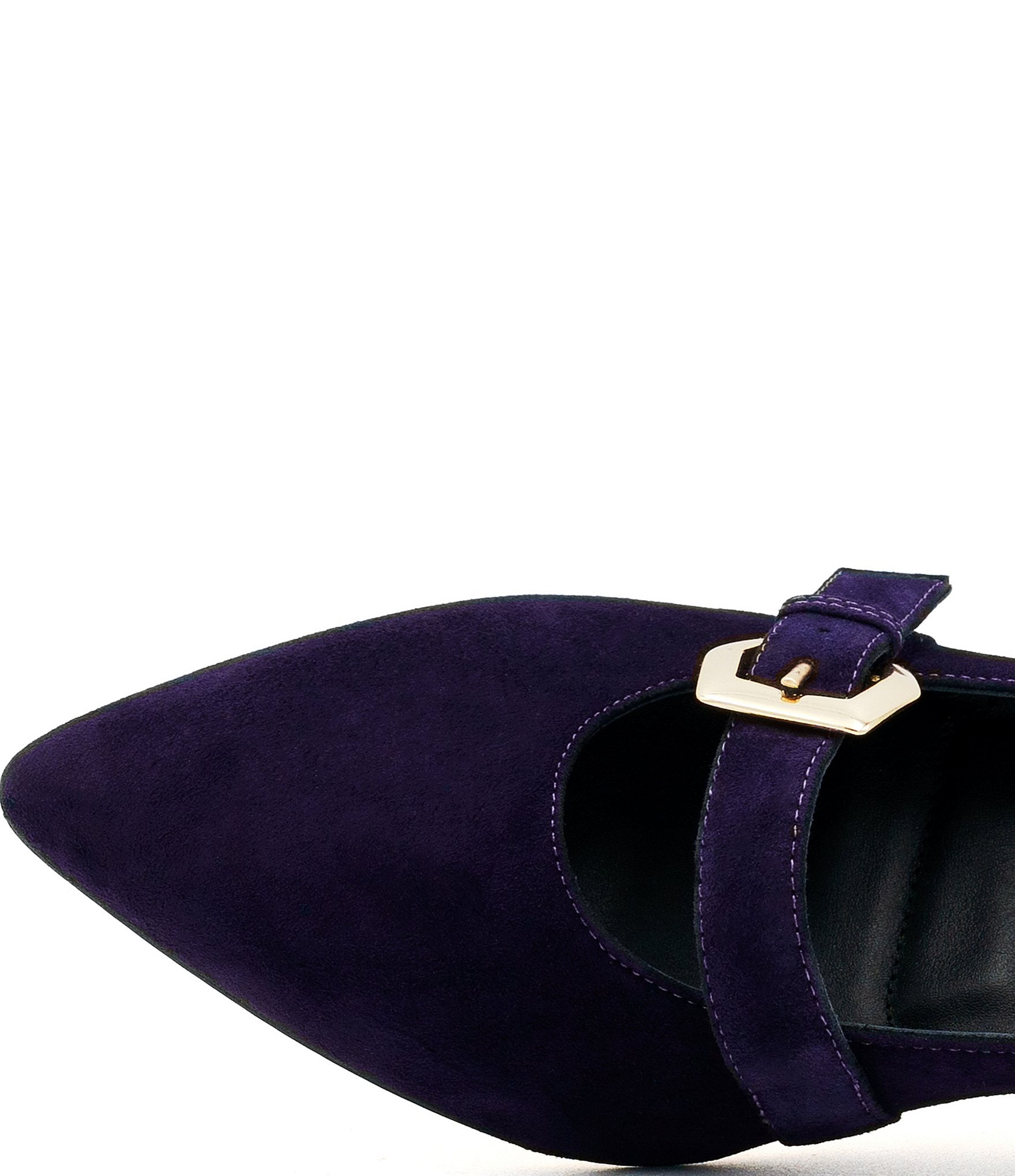 Amalfi Abito Suede Buckle Strap Kitten Heel Pumps