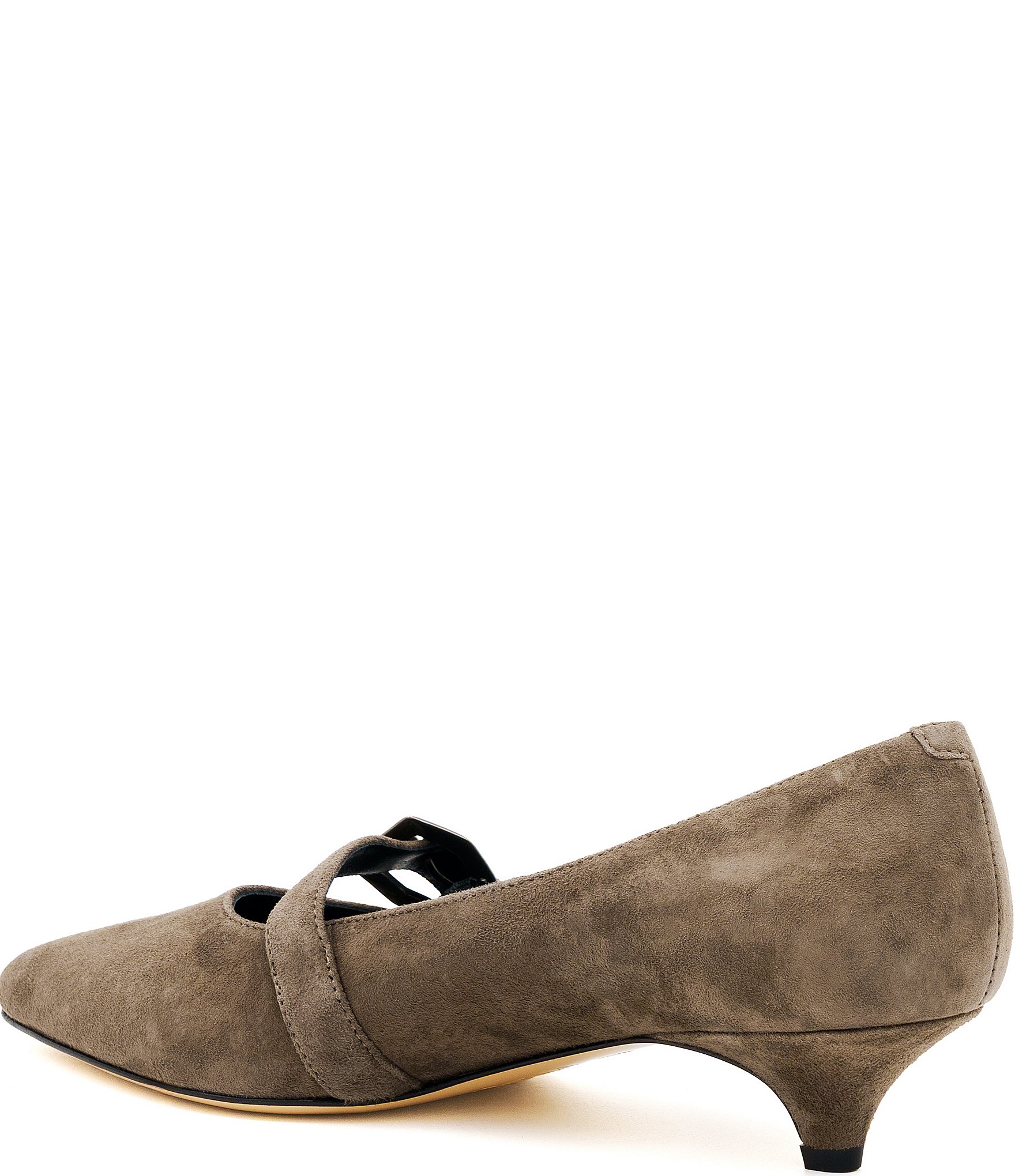 Amalfi Abito Suede Buckle Strap Kitten Heel Pumps