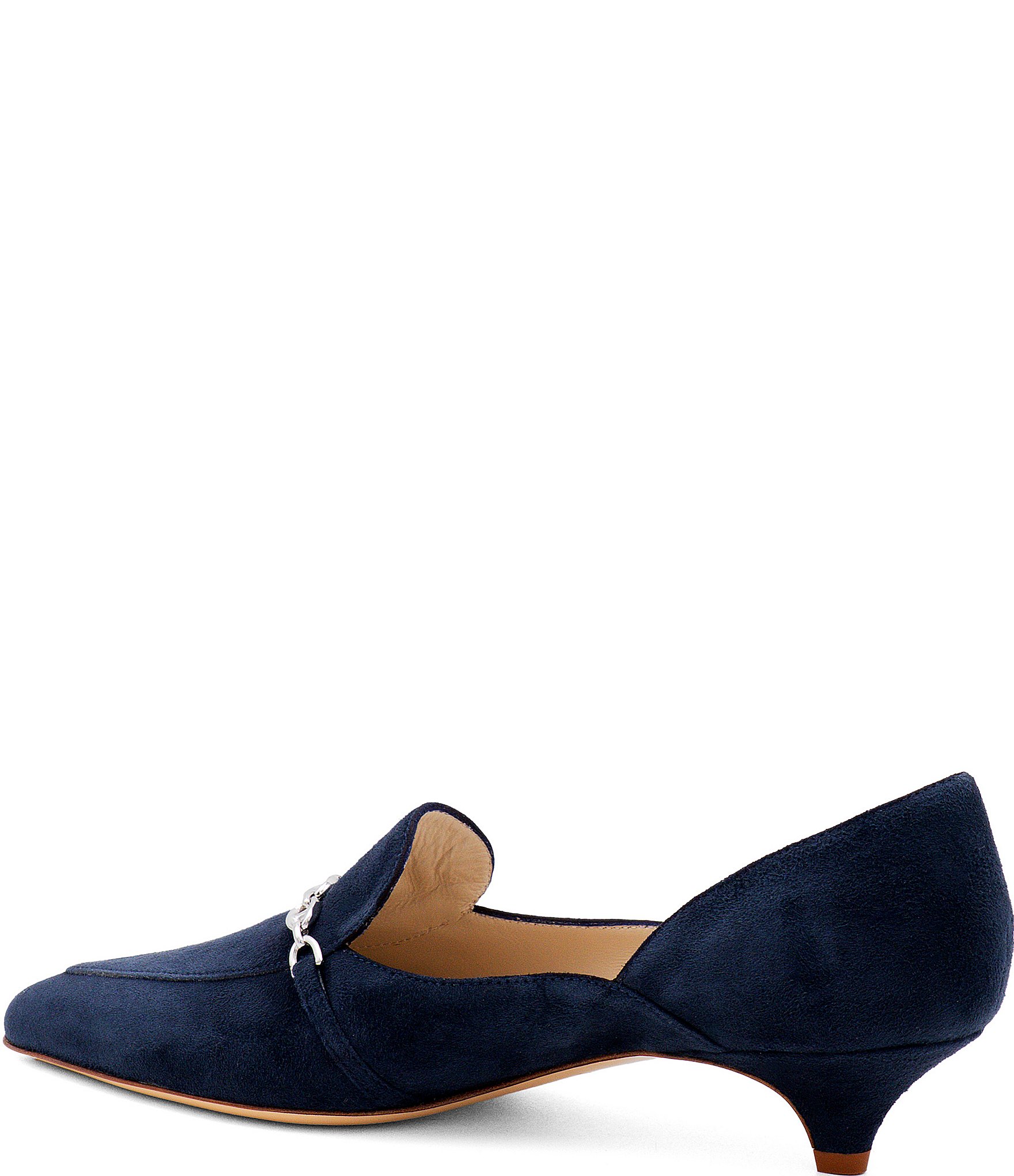 Amalfi Adorato Suede Chain Hardware Kitten Heel Pumps