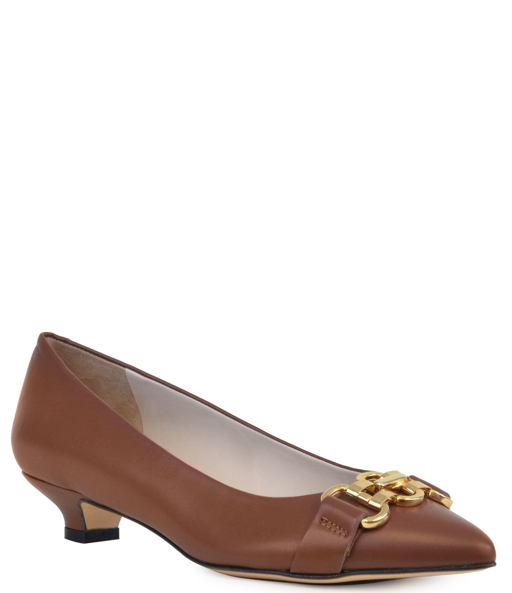 Amalfi Agostina Leather Chain Detail Kitten Heel Pumps | Dillard's