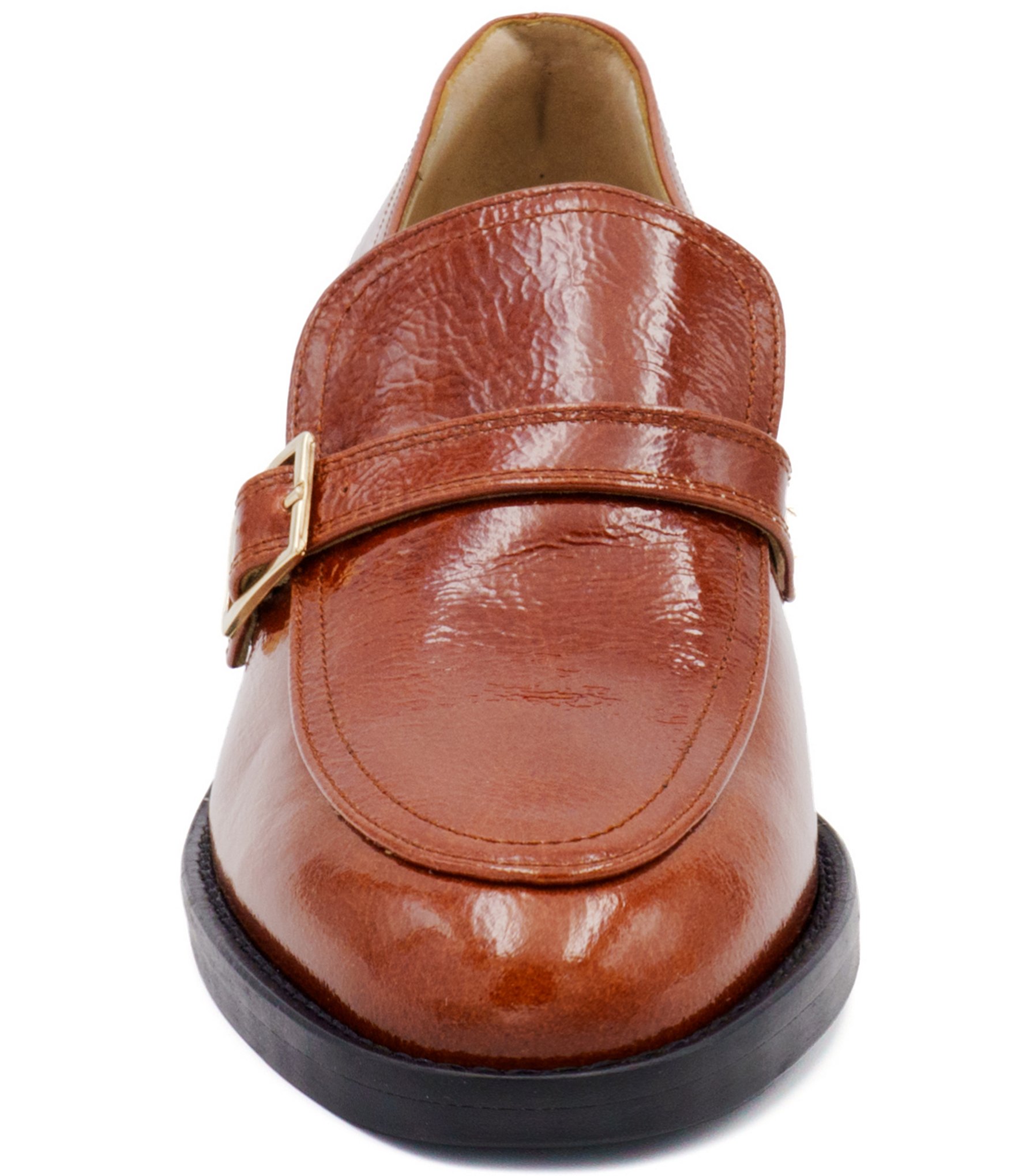 Amalfi Atena Patent Leather Tailored Monk Strap Loafers