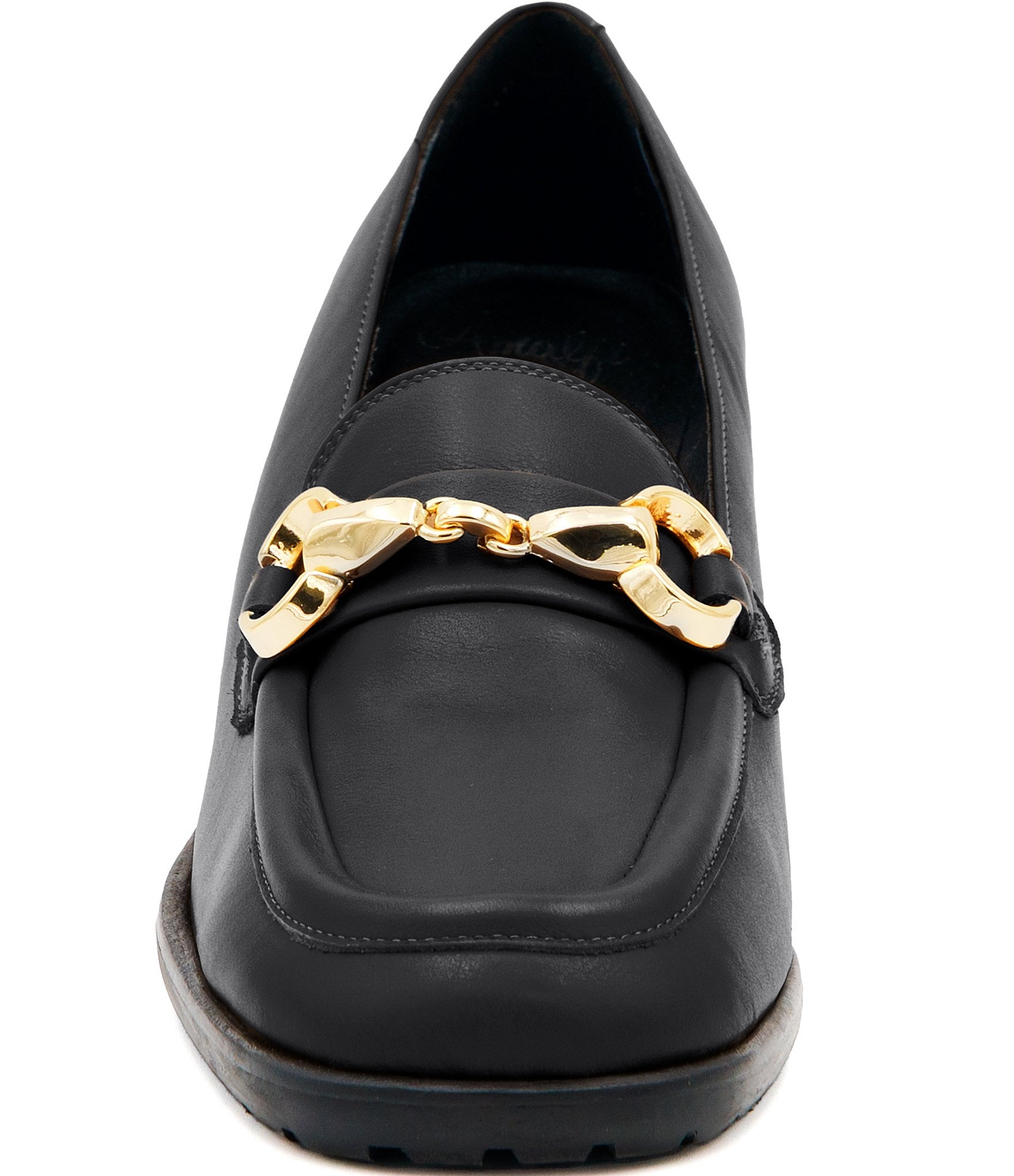 Amalfi Bacchetta Leather Bit Buckle Loafer Pumps