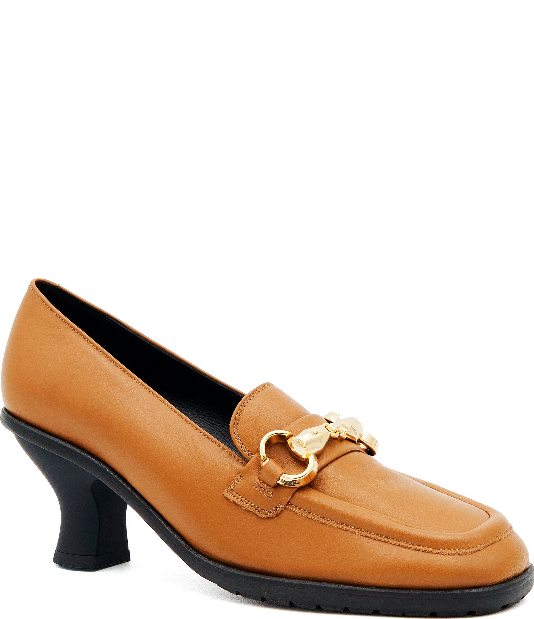 Amalfi Bacchetta Leather Bit Buckle Loafer Pumps