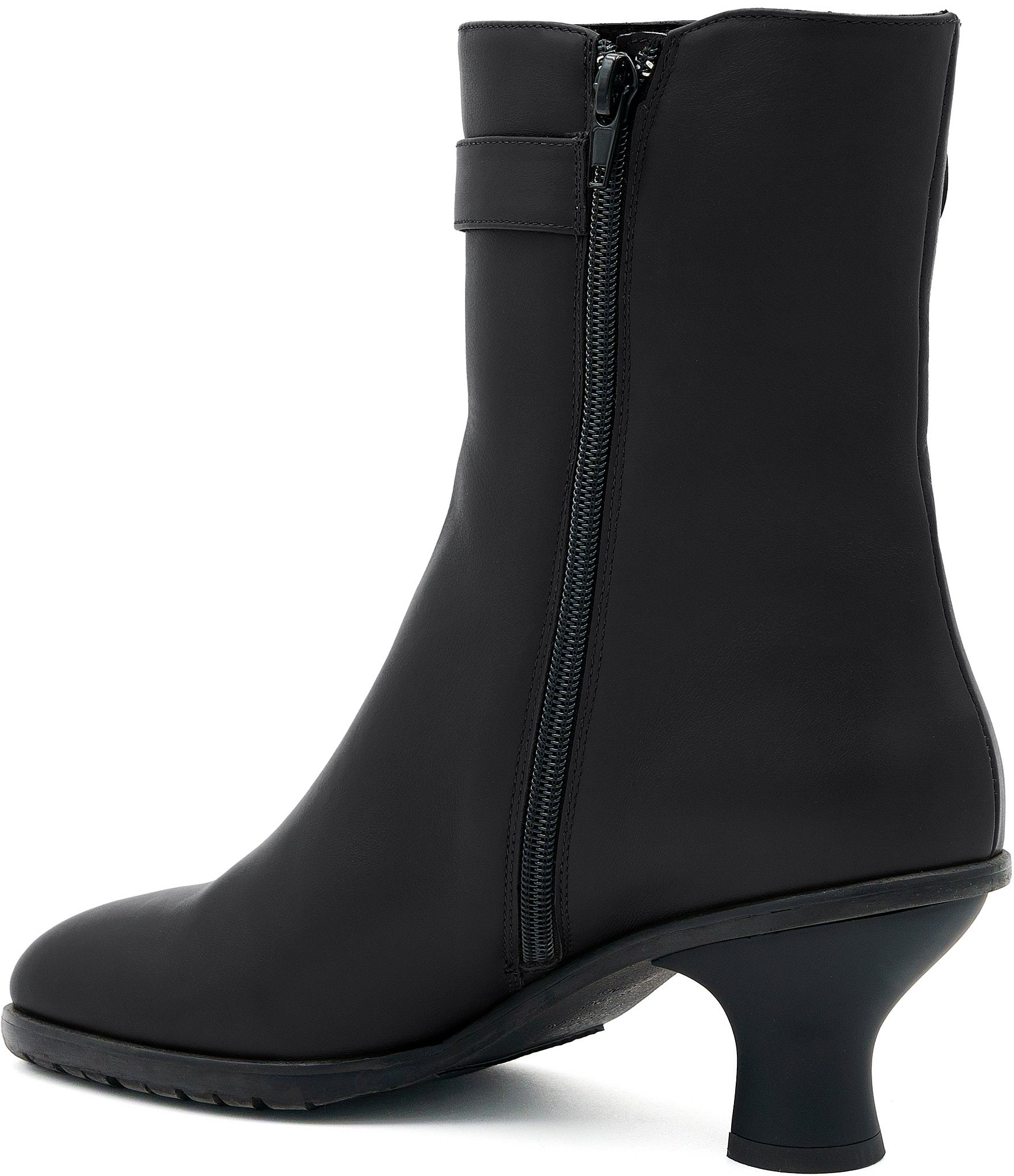 Amalfi Baronessa Leather Buckle Strap Mid Calf Boots