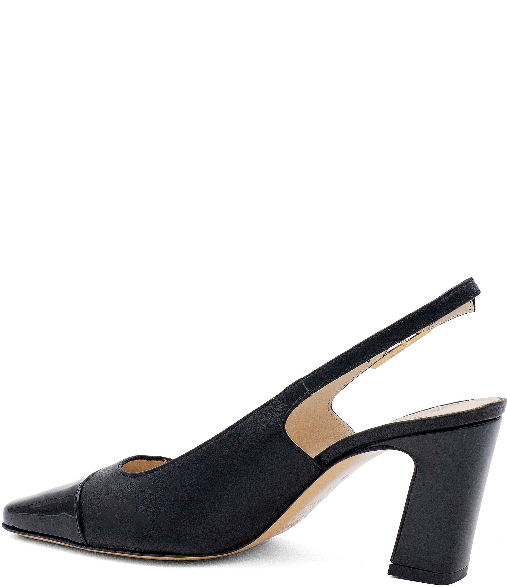 Amalfi Falasco Leather Cap Toe Slingback Pumps