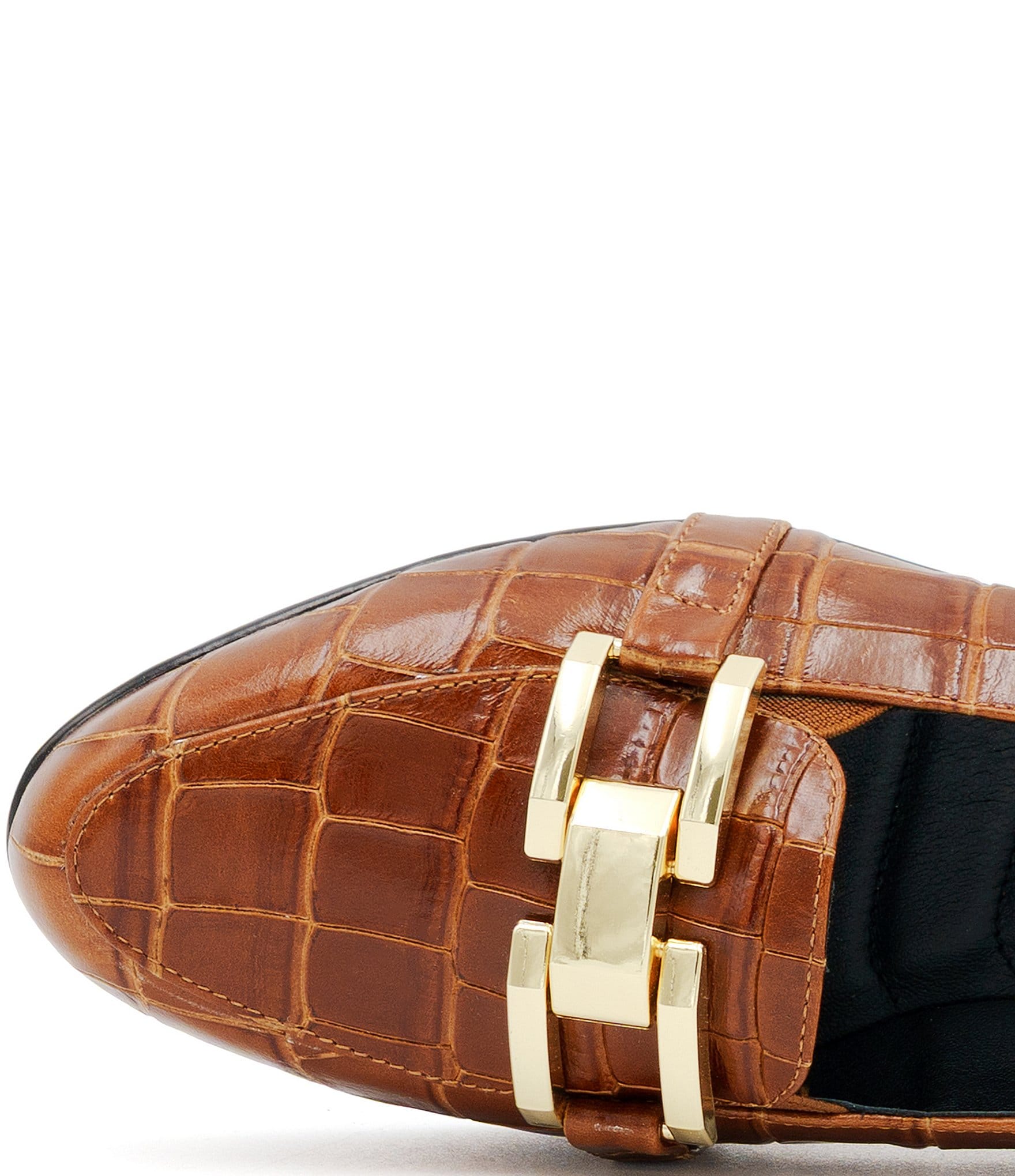 Amalfi Occhiello Croco Embossed Chain Link Loafers