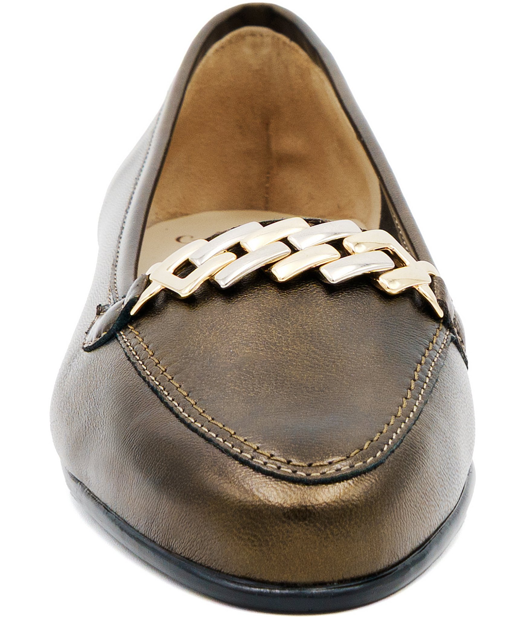 Amalfi Oste Leather Chain Loafers