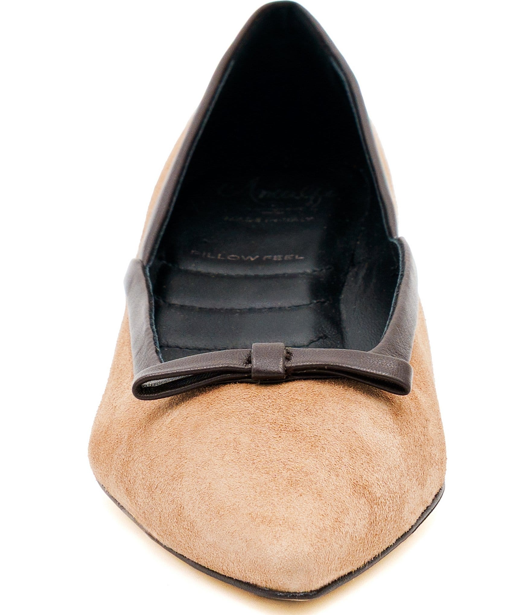 Amalfi Pagliuzza Suede Block Heel Mini Bow Pumps
