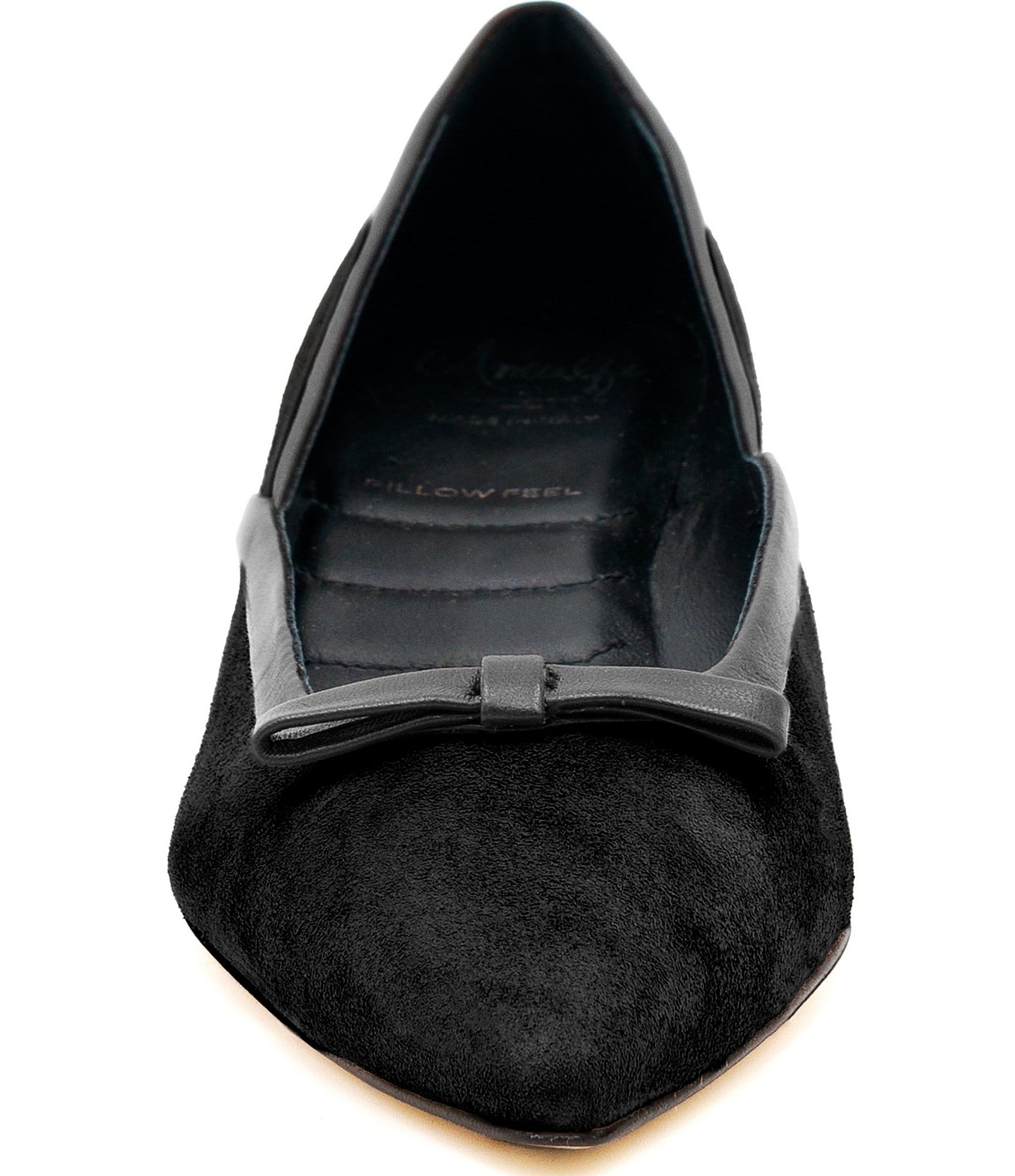 Amalfi Pagliuzza Suede Block Heel Mini Bow Pumps