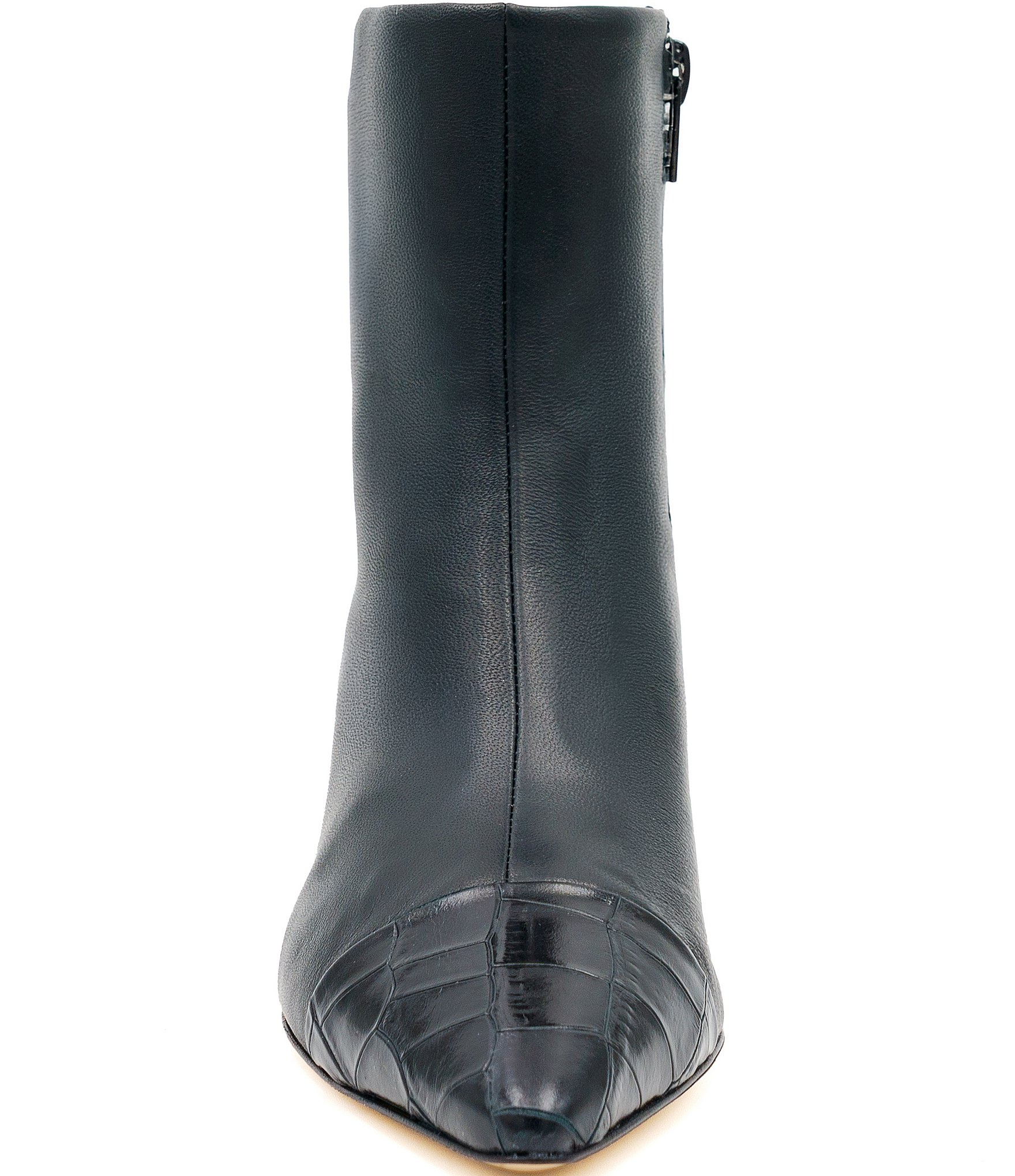 Amalfi Panfilo Leather Croco Embossed Pointed Cap Toe Booties