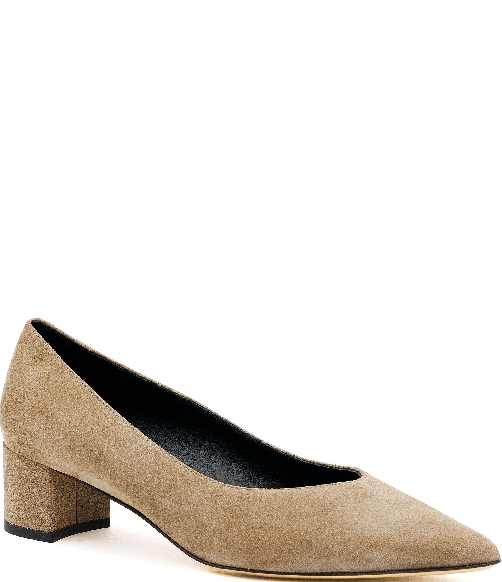 Amalfi Panorama Suede Pointed Toe Block Heel Pumps