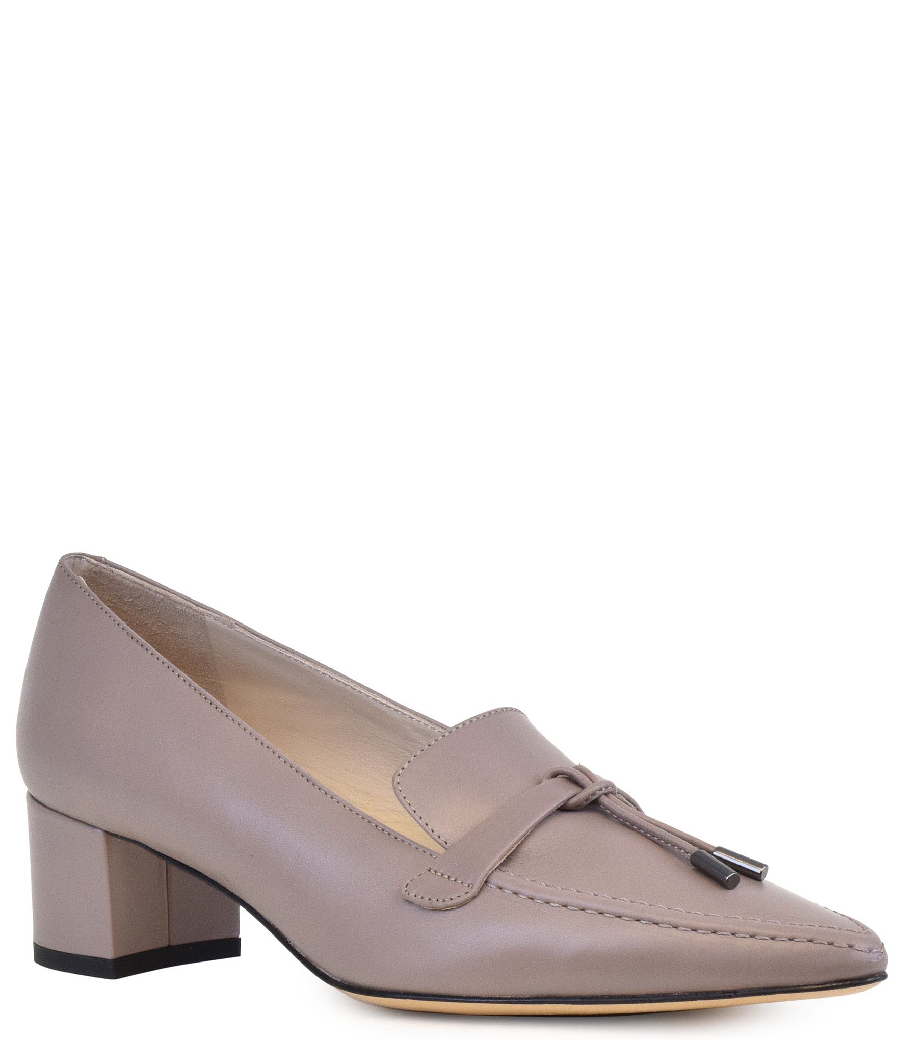 Amalfi Patrizia Leather Tassel Block Heel Loafer Pumps | Dillard's