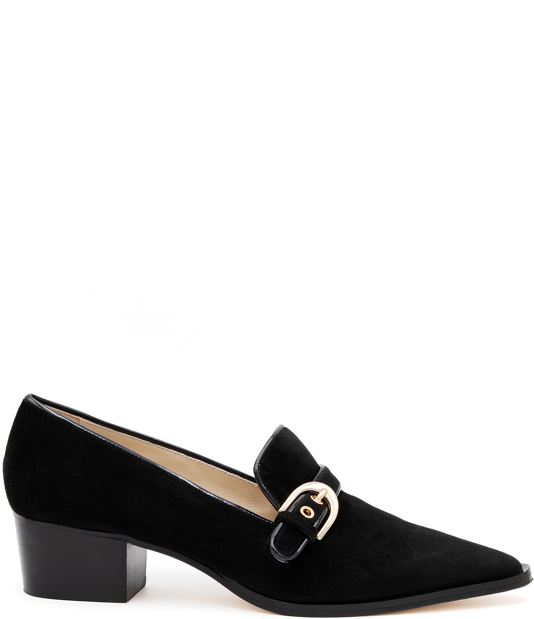 Amalfi Publio Suede Monk Strap Hardware Loafer Pumps