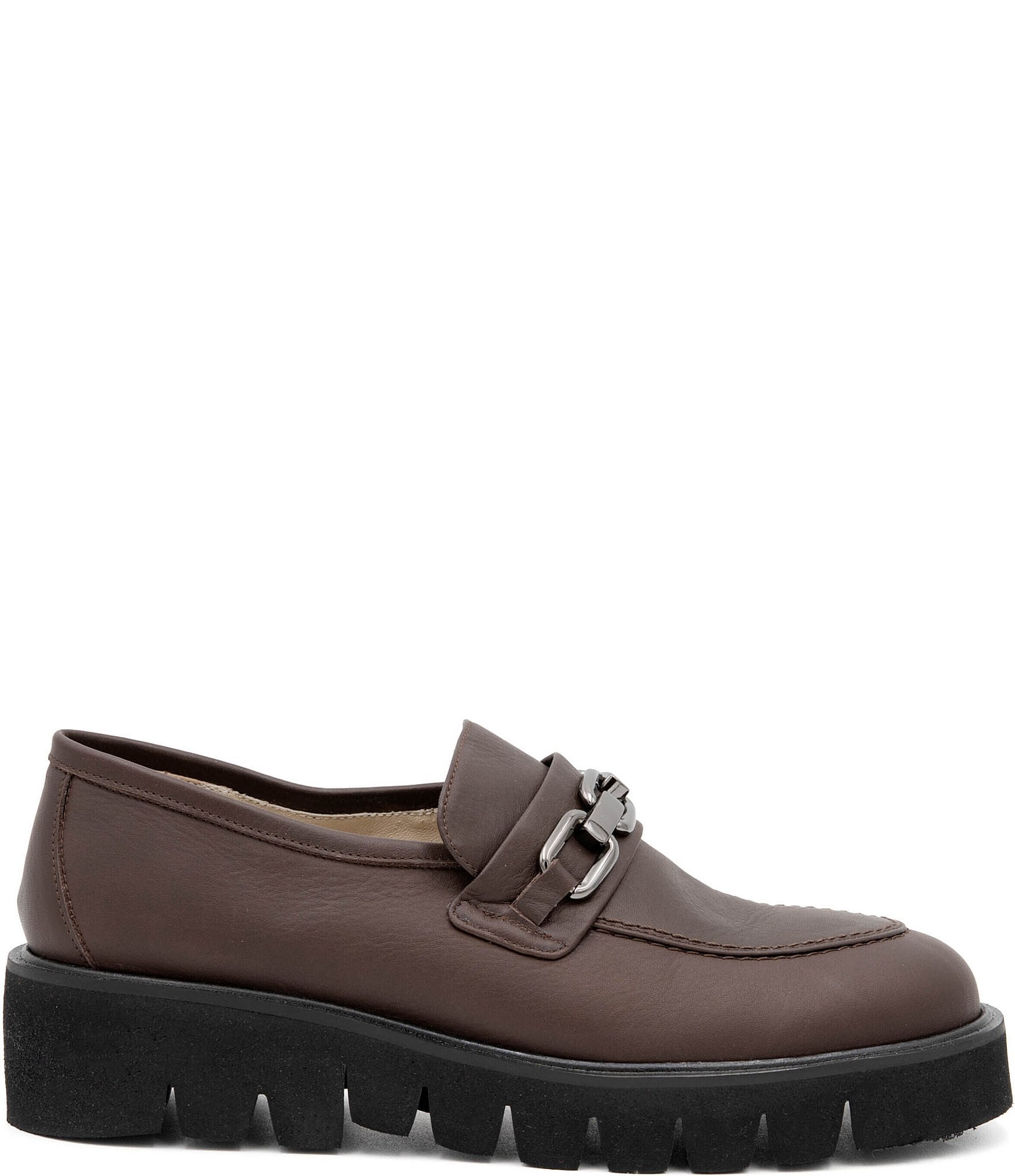 Amalfi Rimini Leather Chain Link Hardware Loafers