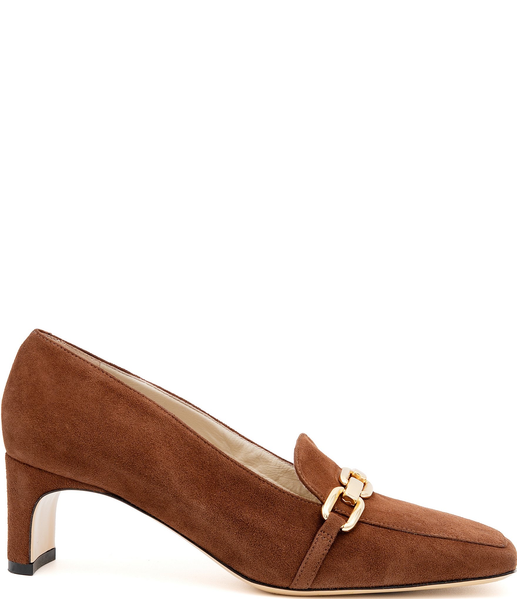 Amalfi Settimio Nubuck Suede Chain Link Hardware Loafer Pumps