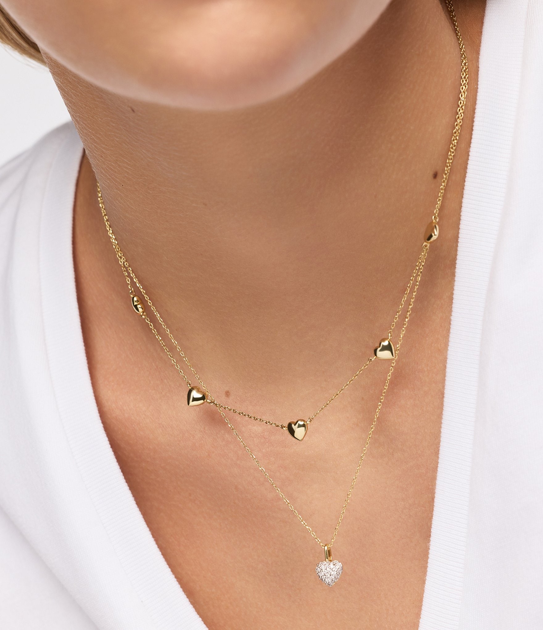 Ana Luisa Lev Mini Heart Station Collar Necklace