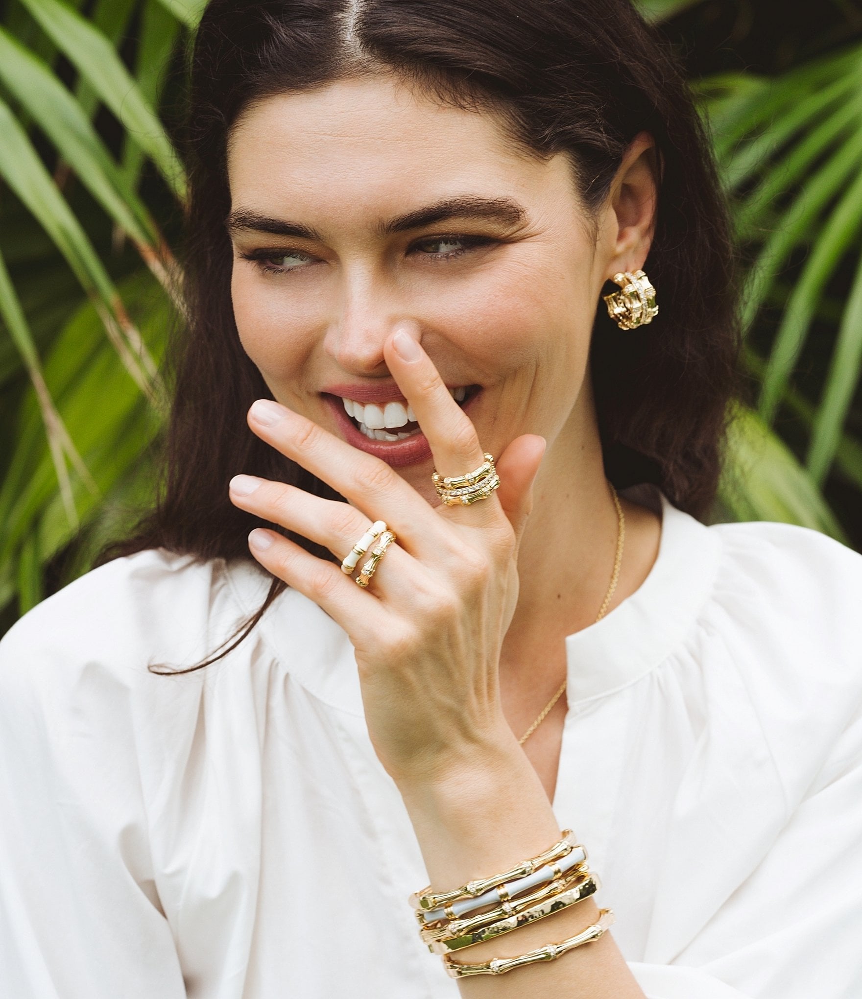 Anabel Aram Bamboo Hinged Bangle Bracelet