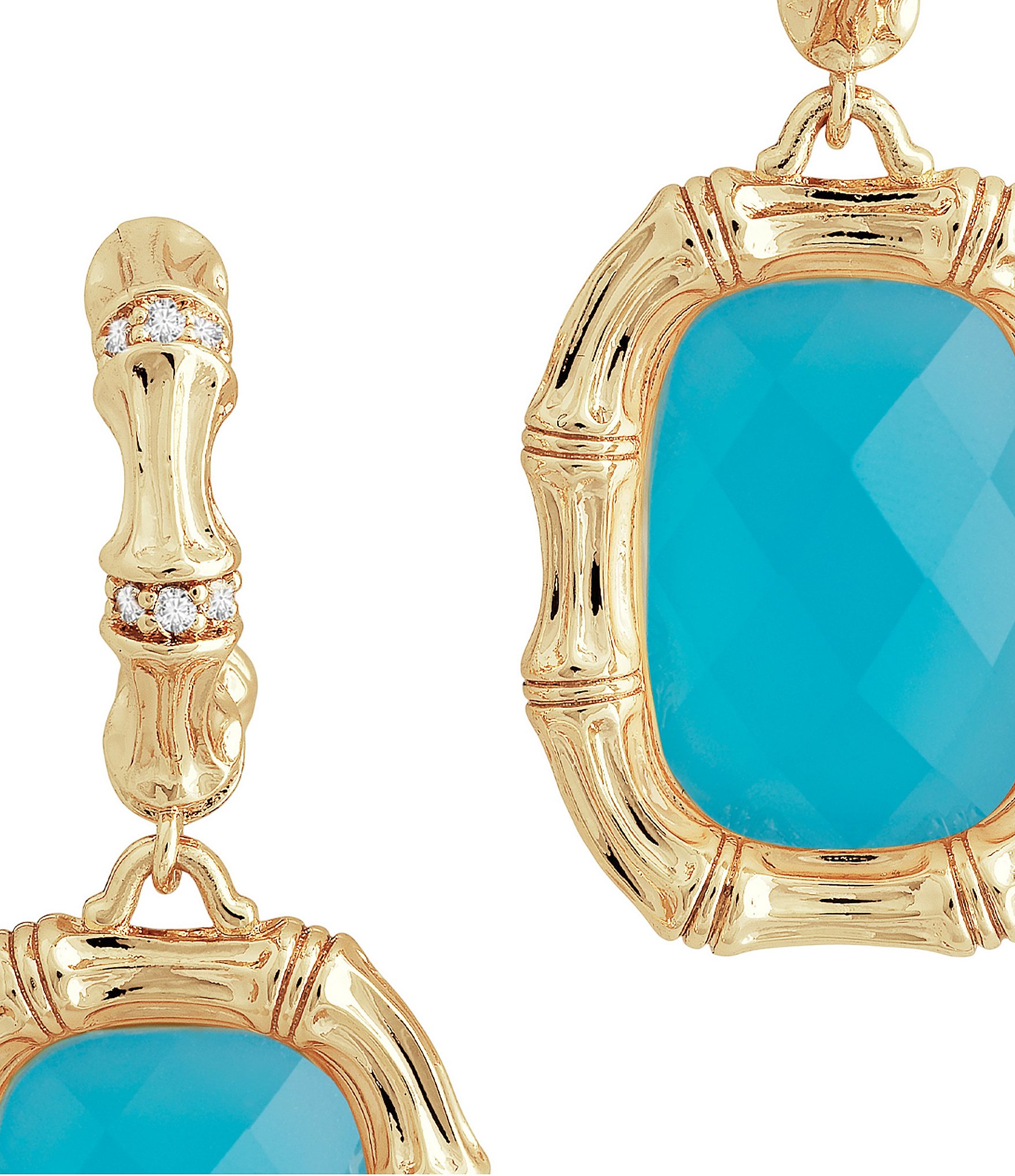 Anabel Aram Bamboo Stone Drop Earrings