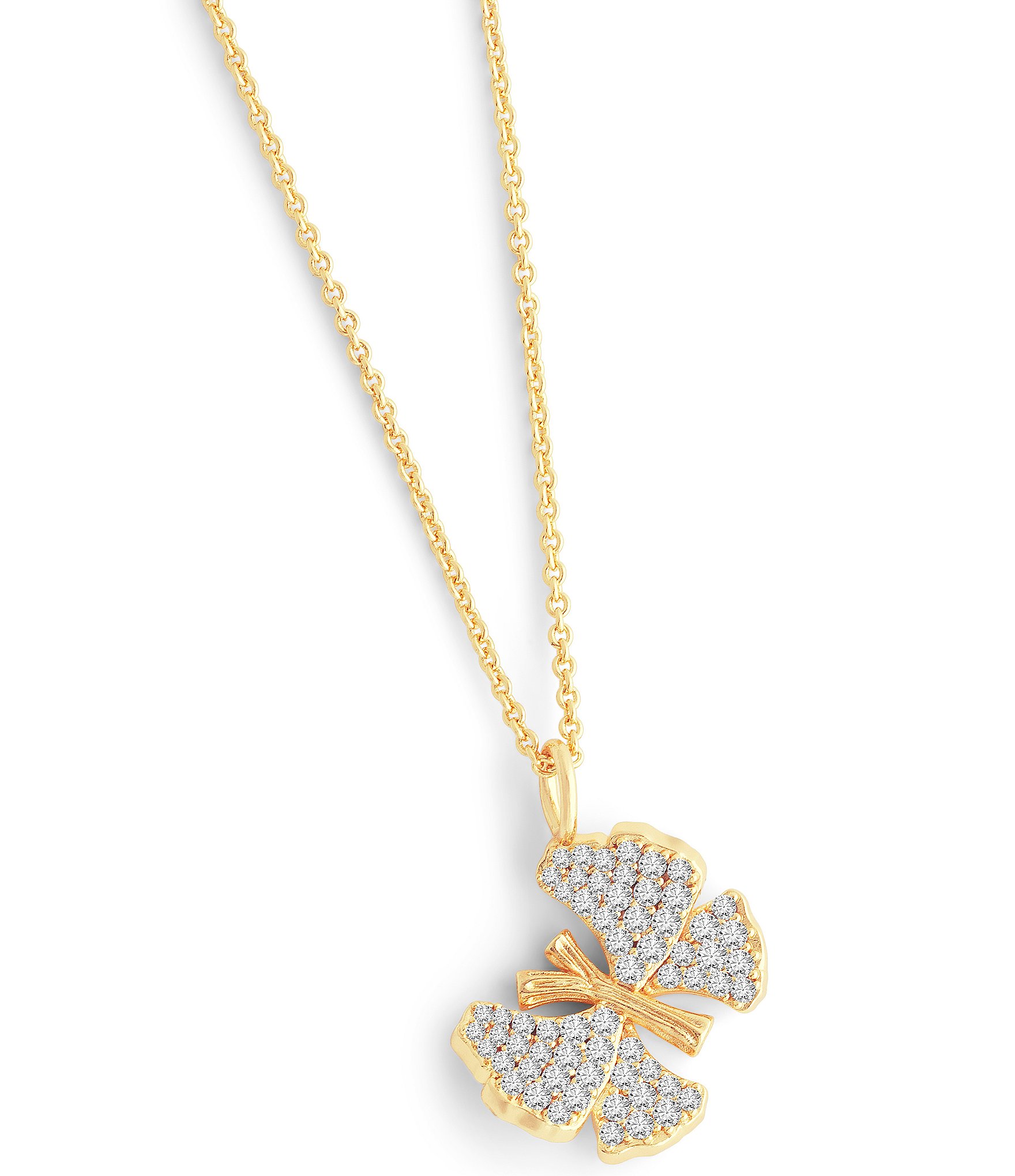 Anabel Aram Butterfly Rhinestone Pave Small Pendant Necklace